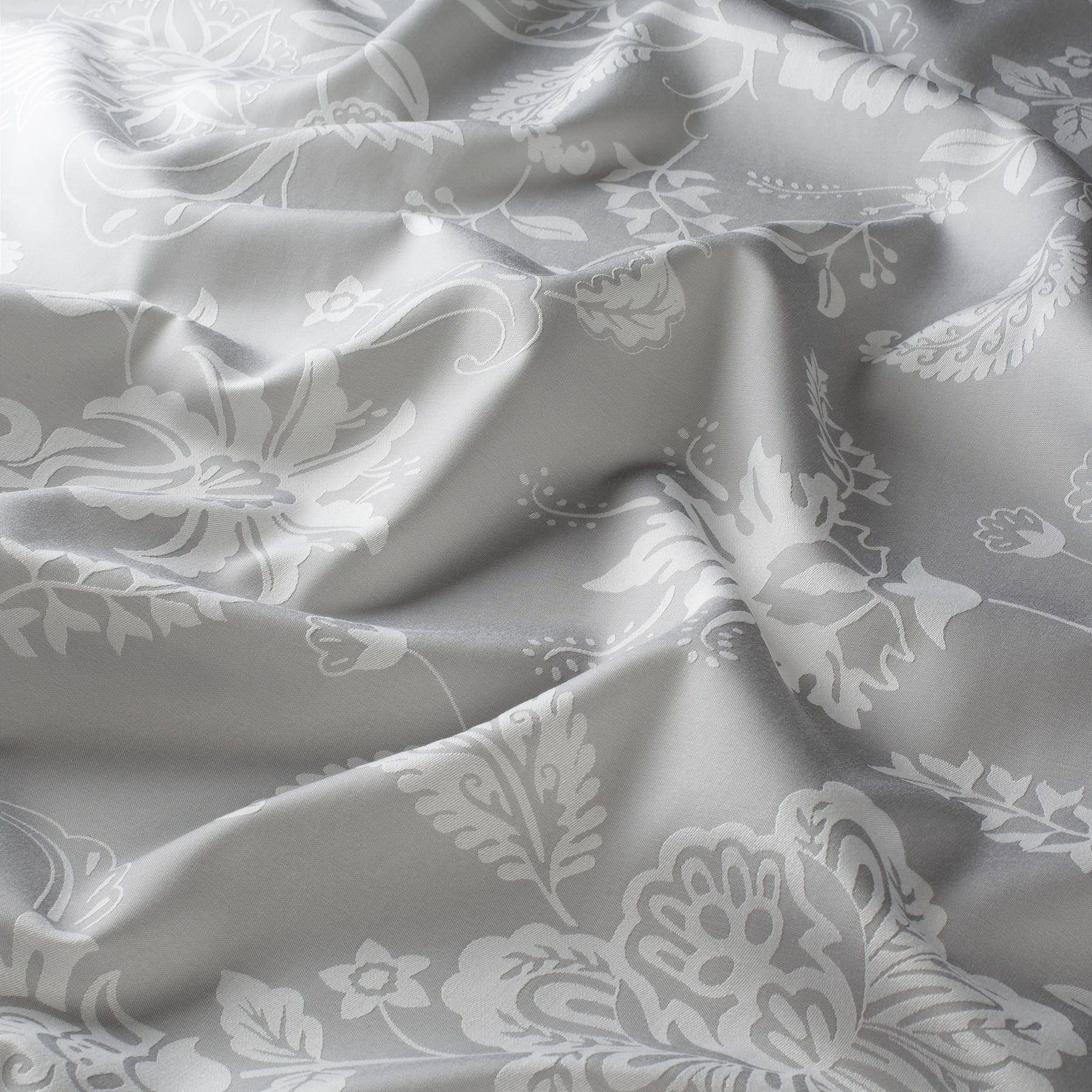 Ja7073 091 Fleur Jab Vorhangstoff Meterware Mit Blumenmuster Grau