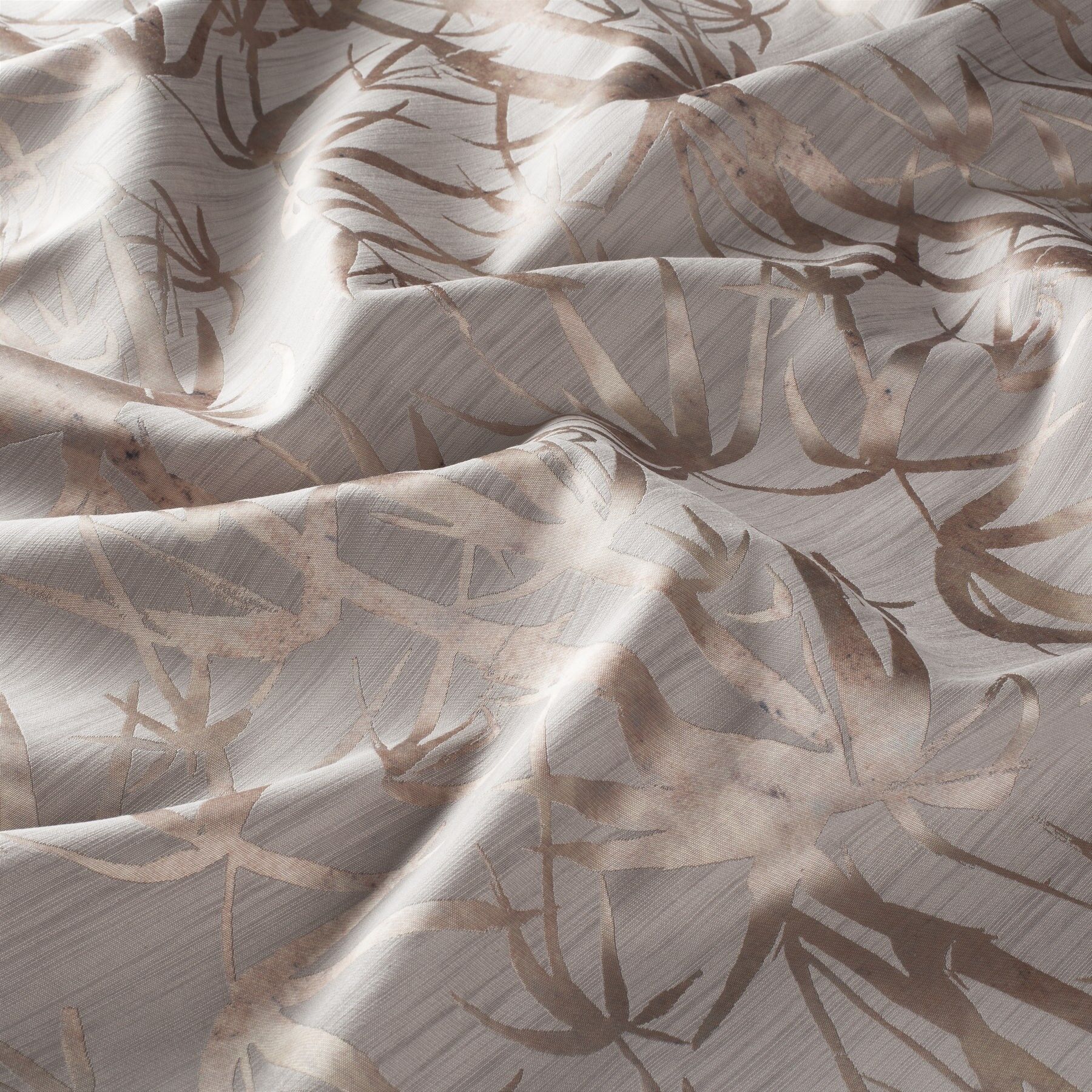 Ja8024 020 Bambu Jab Vorhangstoff Meterware Gemustert Braun