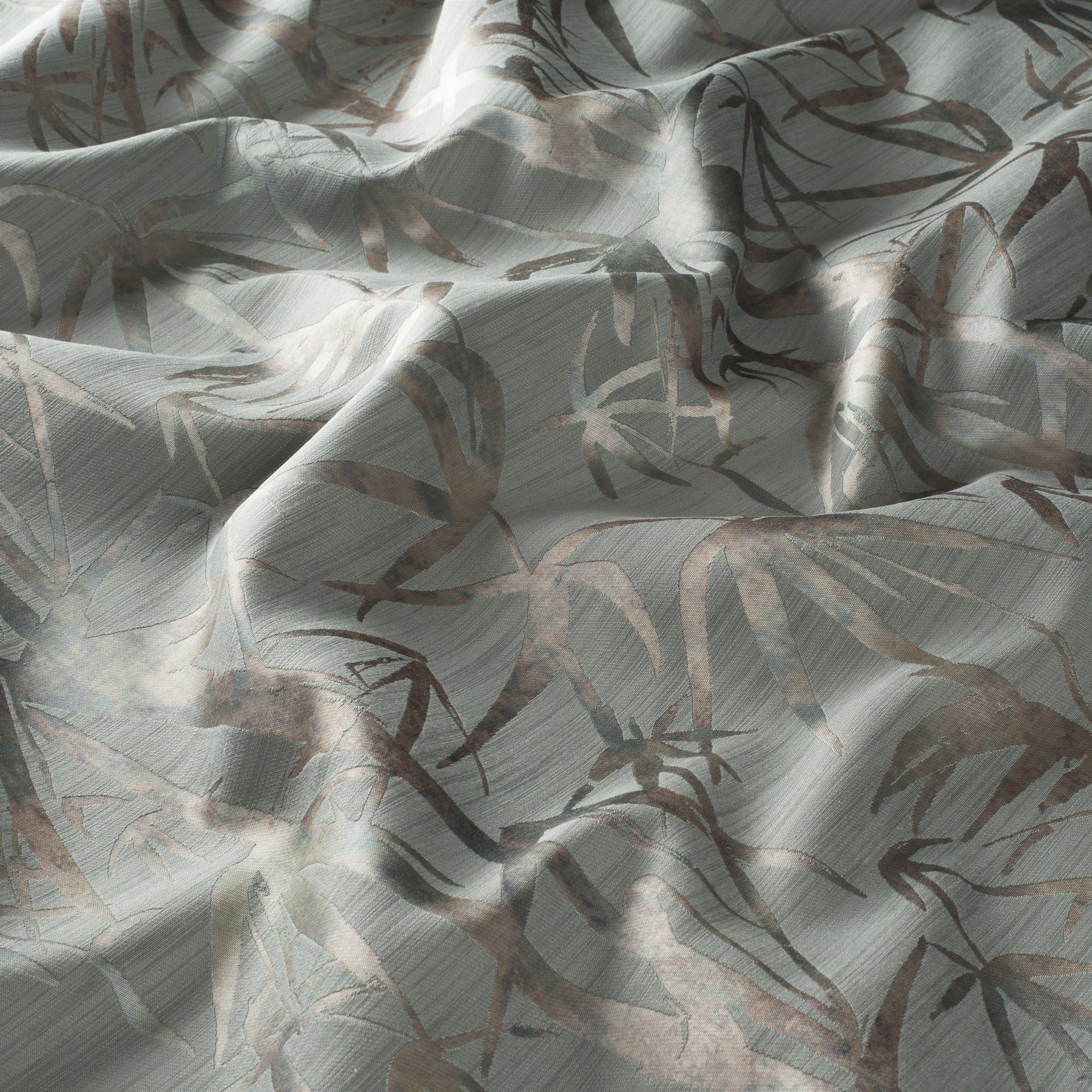 Ja8024 080 Bambu Jab Vorhangstoff Meterware Gemustert Gruen