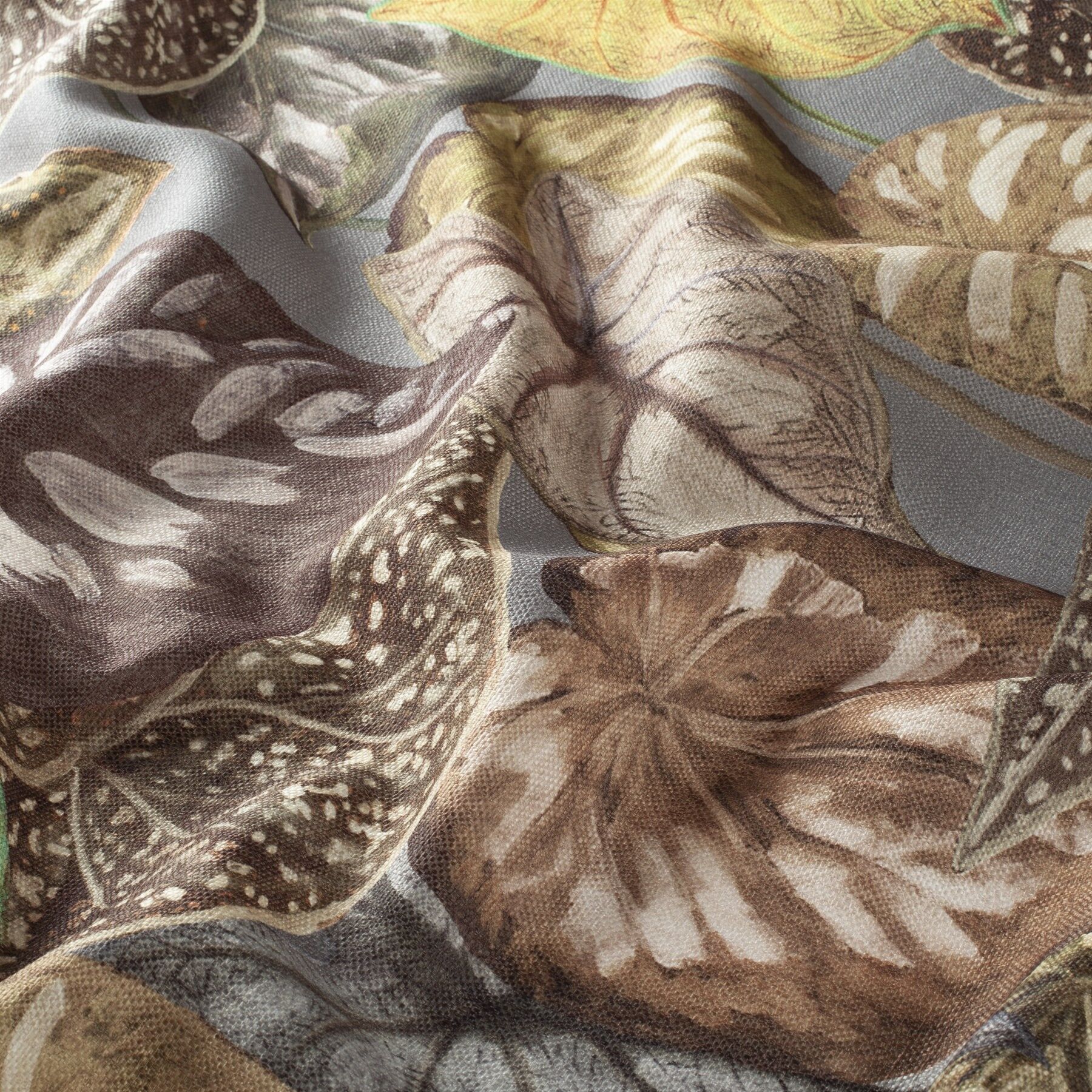 Ja8040 091 Bromelia Jab Vorhangstoff Meterware Gemustert Braun Grau Ja8040 091 Bromelia Jab Vorhangstoff Meterware Gemustert Braun Grau