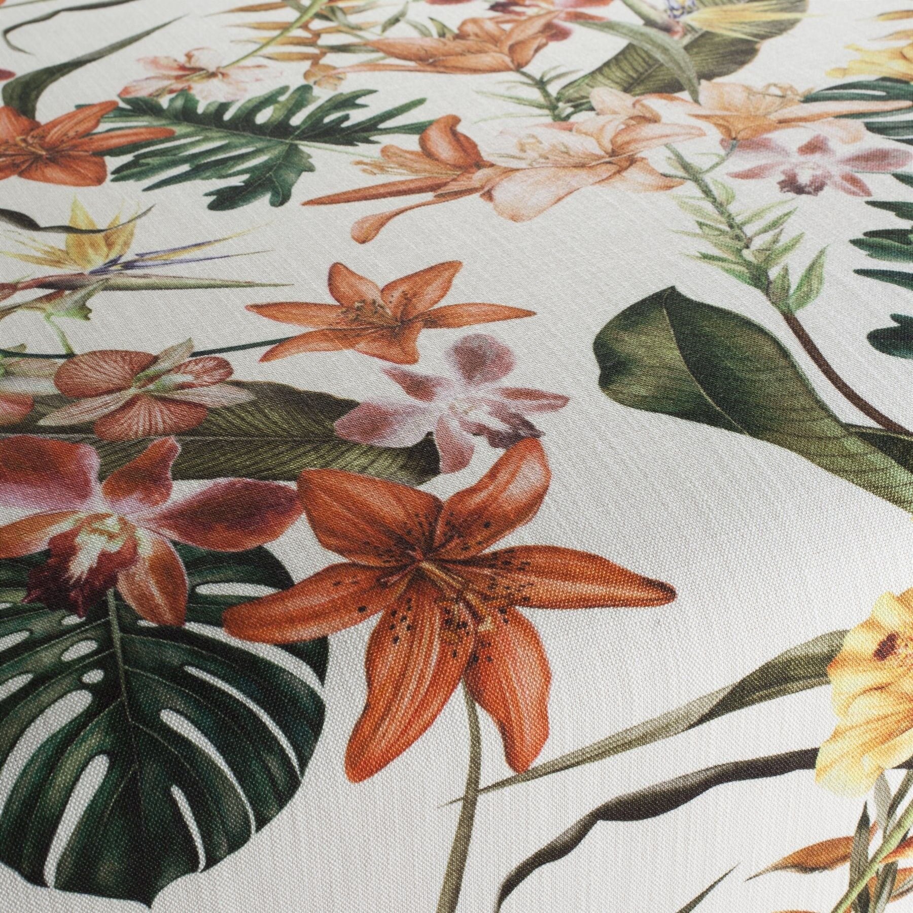 Ja8055 040 Fiorina Jab Vorhangstoff Meterware Mit Blumenmuster Gelb Orange