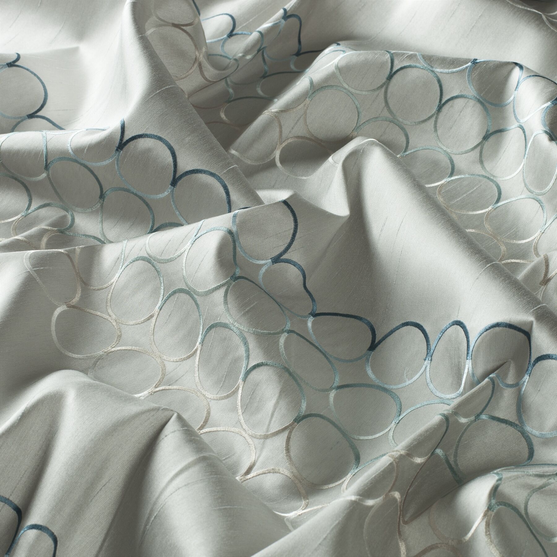 9 7529 080 Scope Jab Vorhangstoff Meterware Gemustert Grau Blau