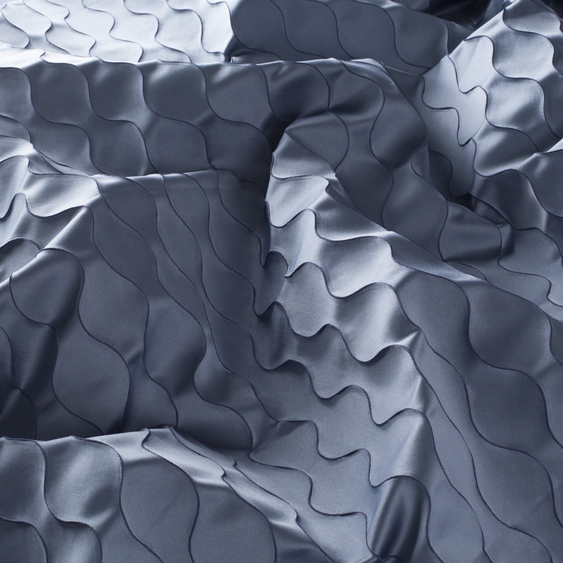 9 7739 050 Ovation Jab Vorhangstoff Meterware Gemustert Blau