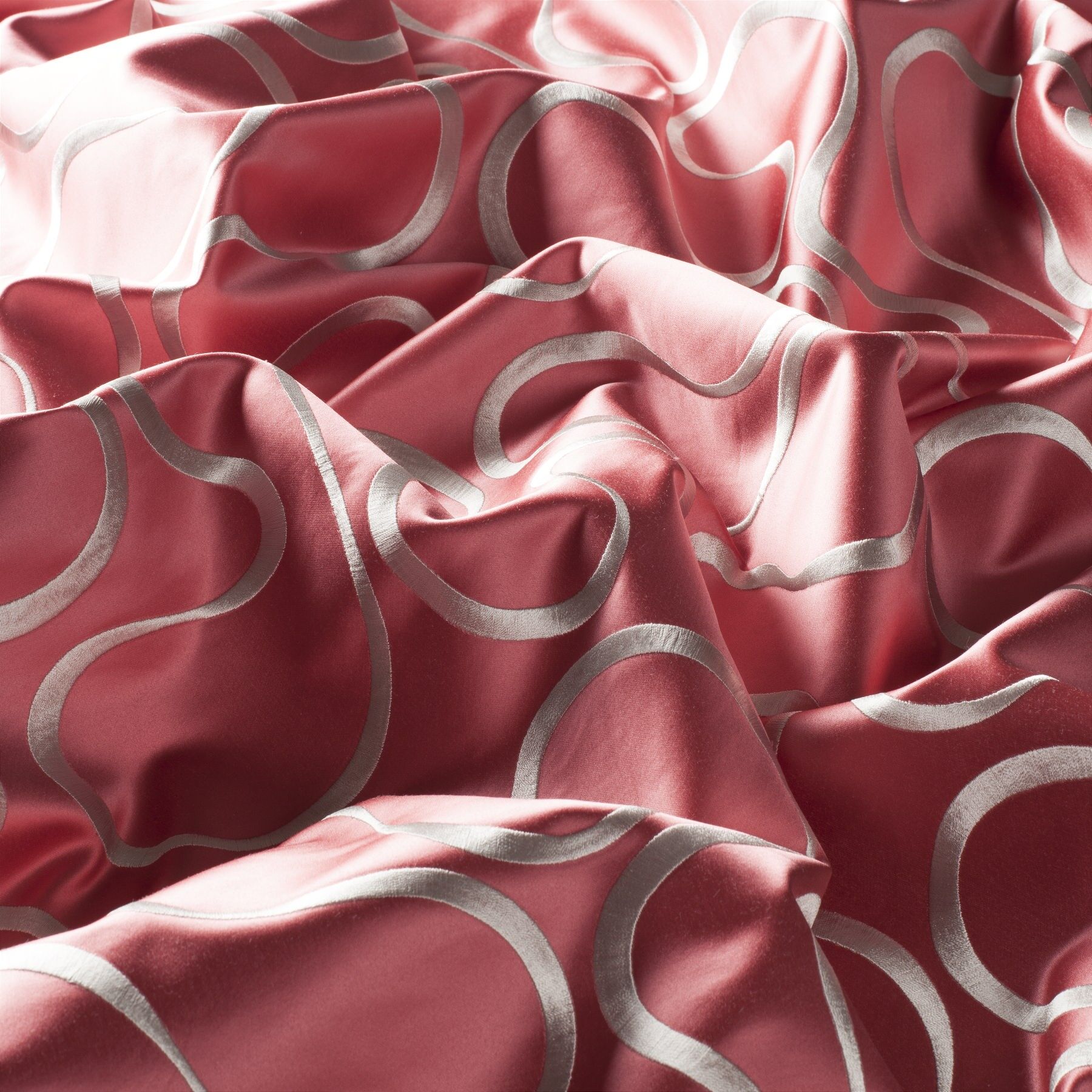 9 7750 060 Never Ending Jab Vorhangstoff Meterware Gemustert Rot