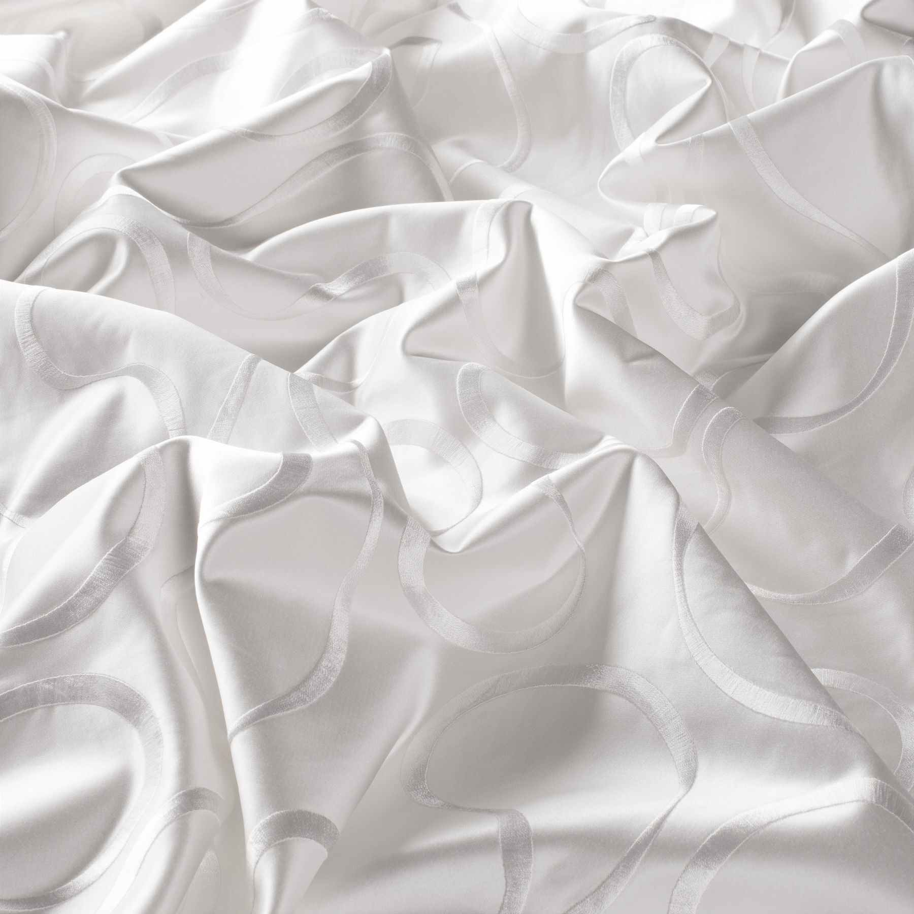 9 7750 090 Never Ending Jab Vorhangstoff Meterware Gemustert Weiss