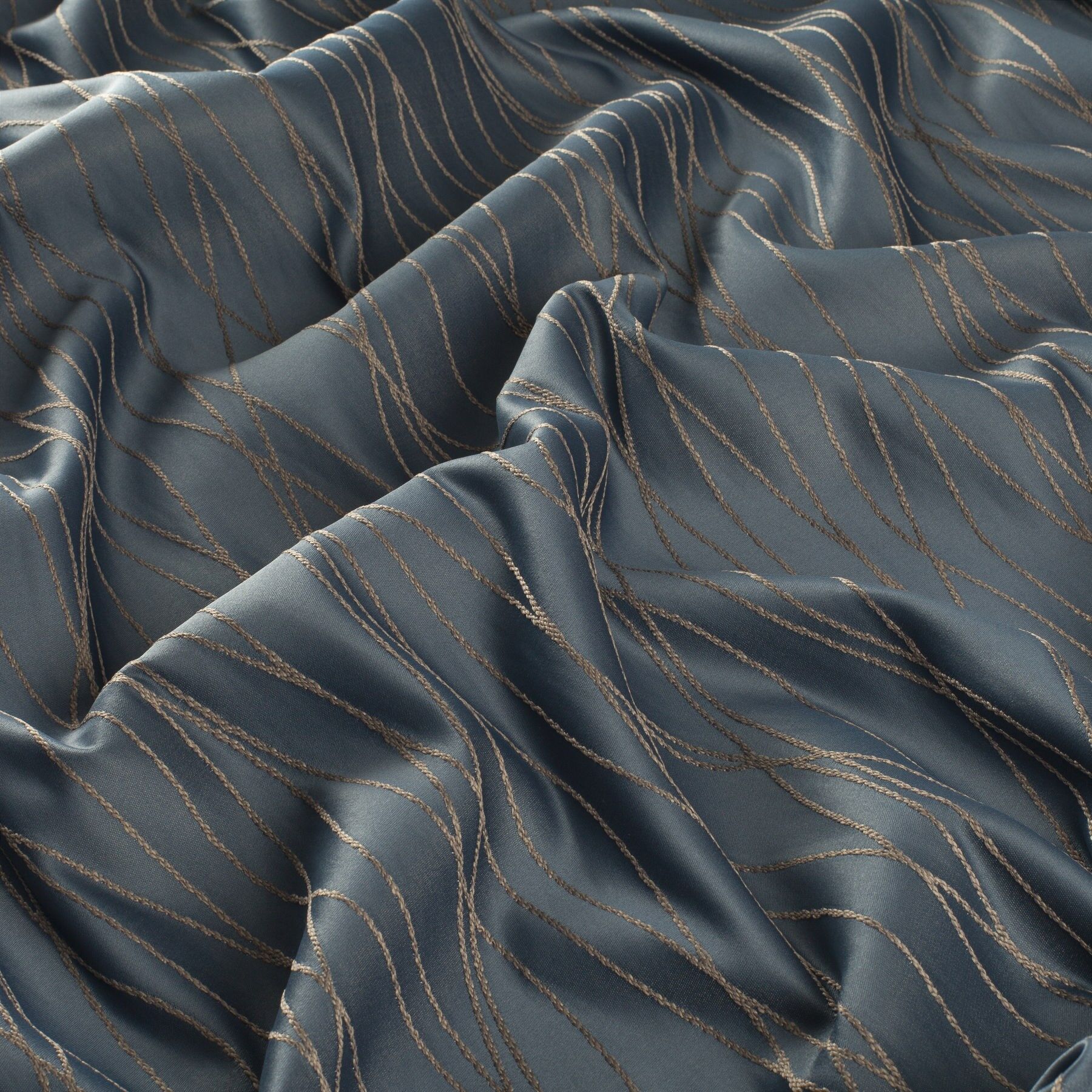 9 7785 050 Copenhagen Jab Vorhangstoff Meterware Gemustert Blau