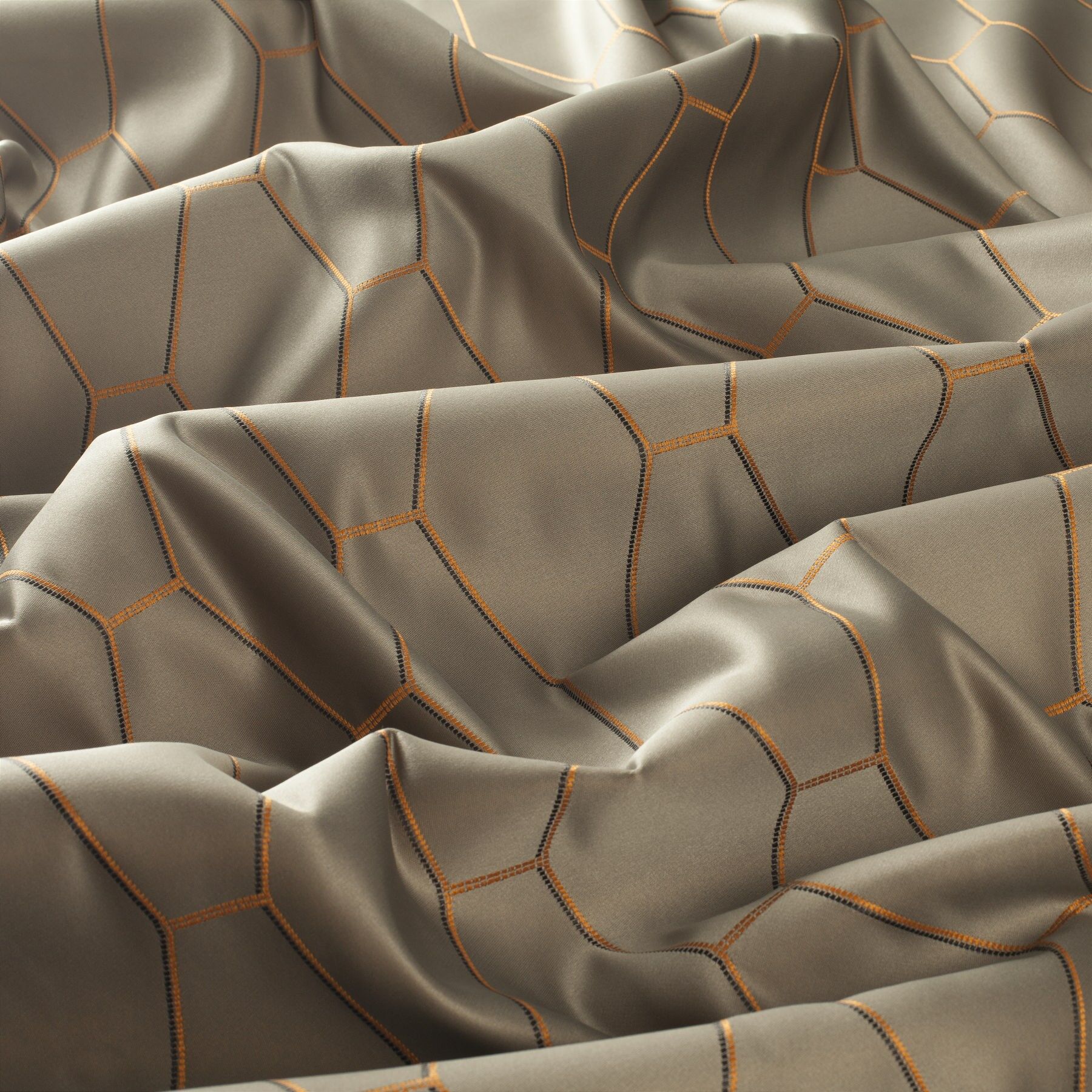 9 7884 074 Ava Lounge Jab Vorhangstoff Meterware Gemustert Braun