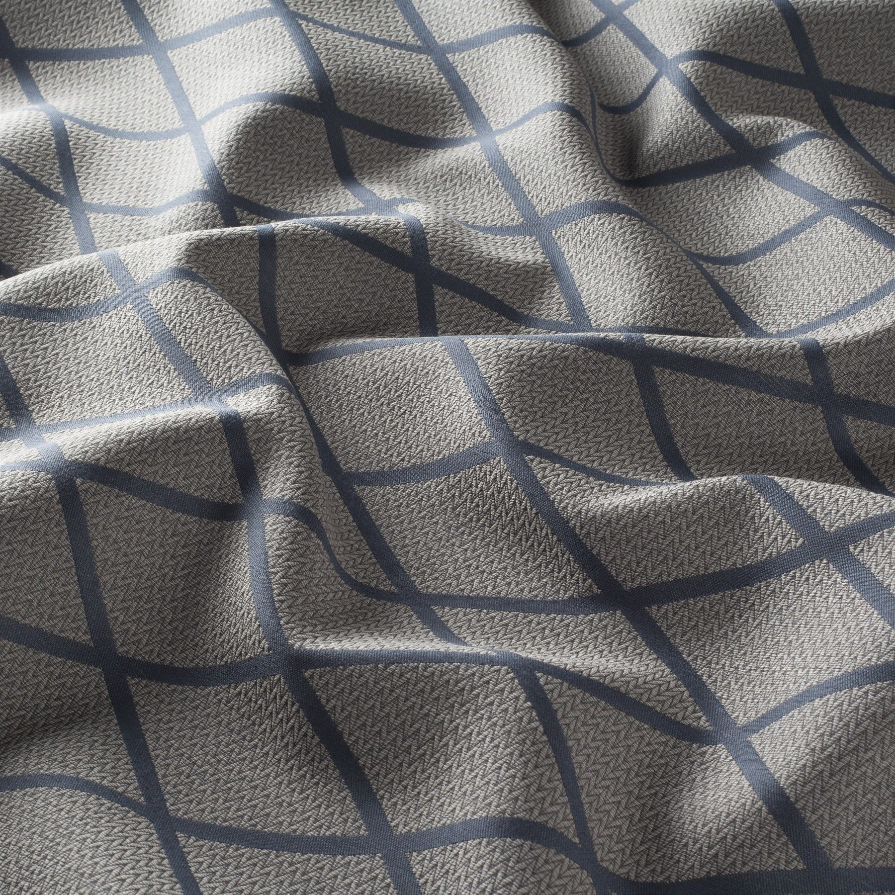 9 7925 050 Morning Sun Jab Vorhangstoff Meterware Gemustert Blau