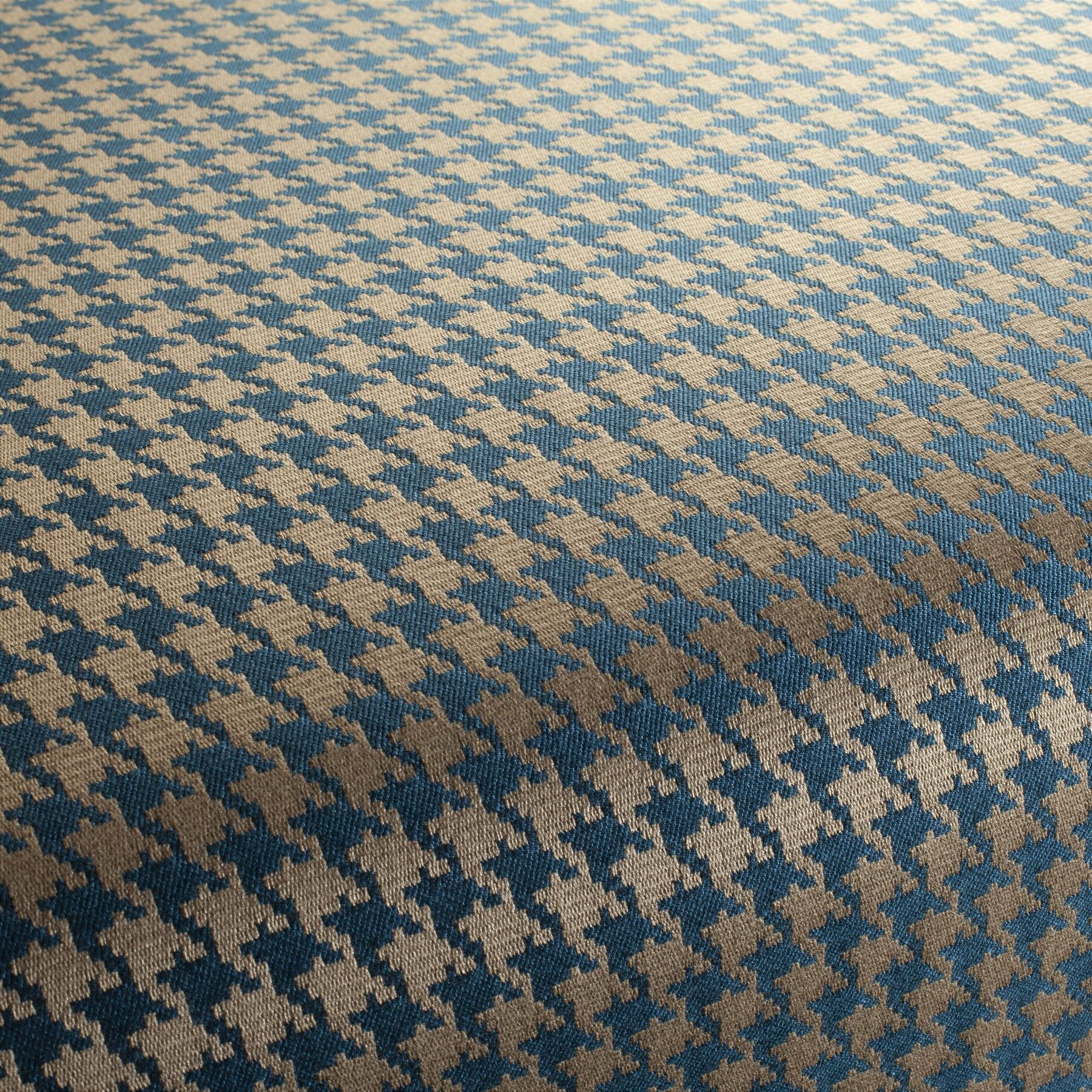 Ca1459 050 Attivo Jab Vorhangstoff Meterware Gemustert Blau Beige