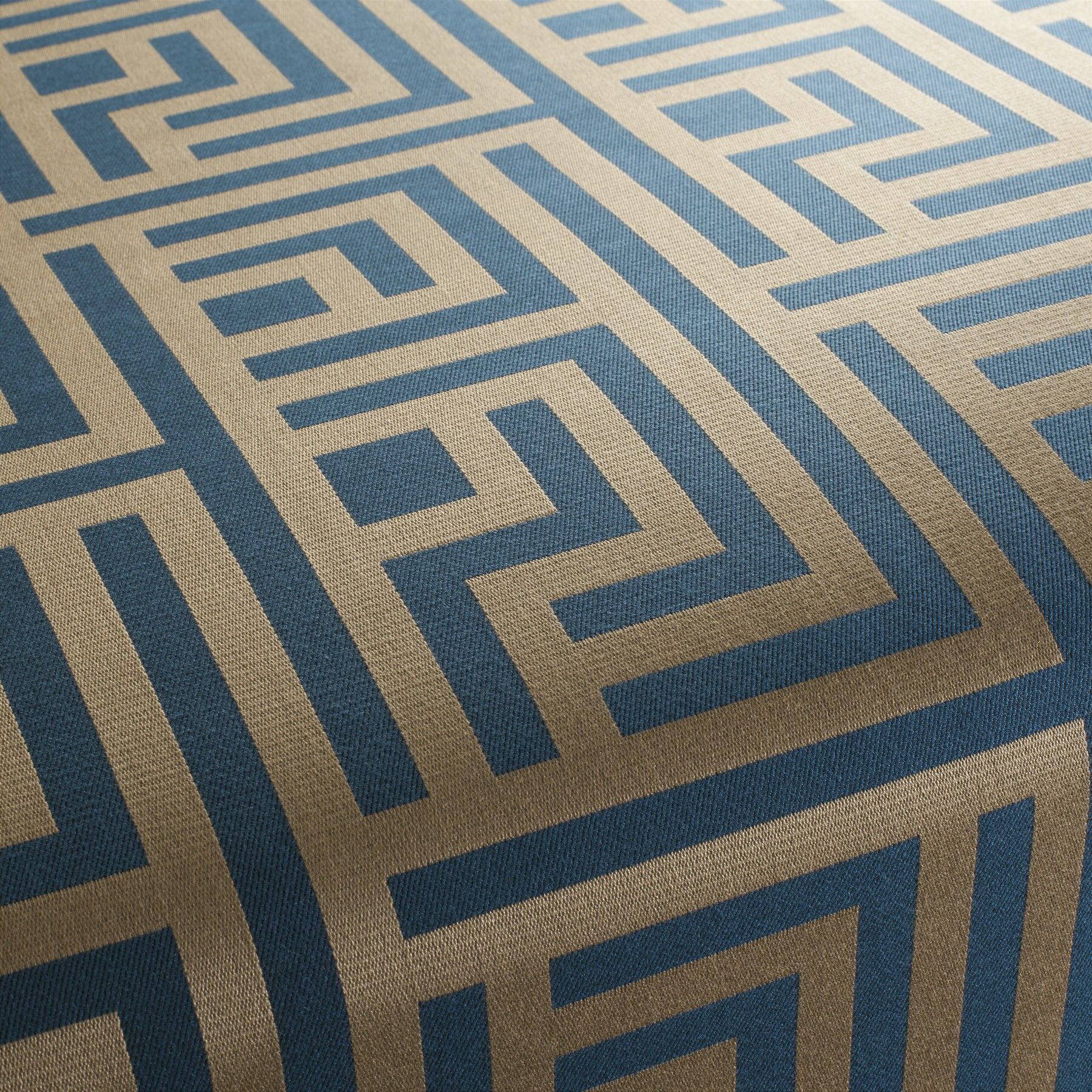 Ca1465 050 Assai Jab Vorhangstoff Meterware Gemustert Blau Beige