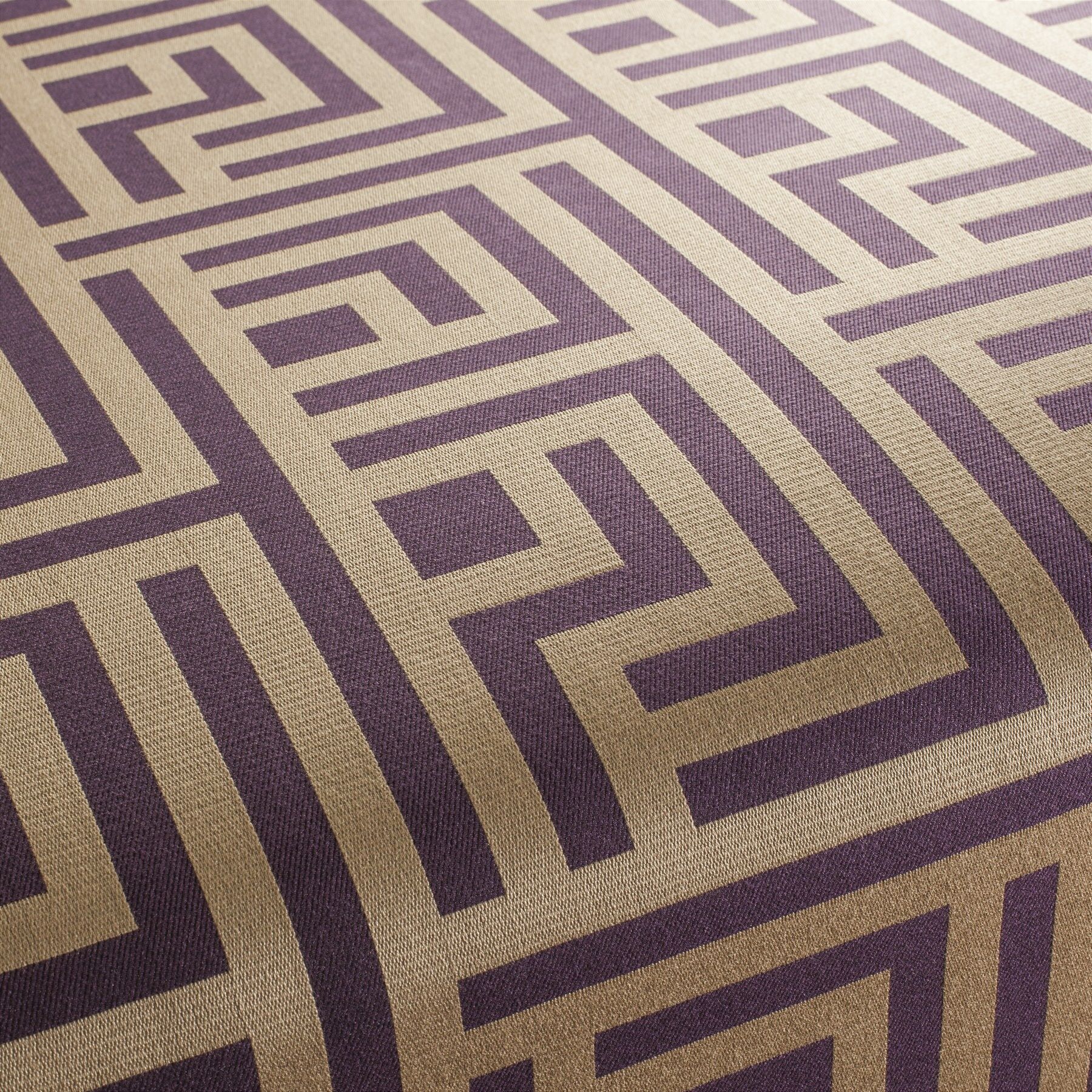 Ca1465 080 Assai Jab Vorhangstoff Meterware Gemustert Lila Beige