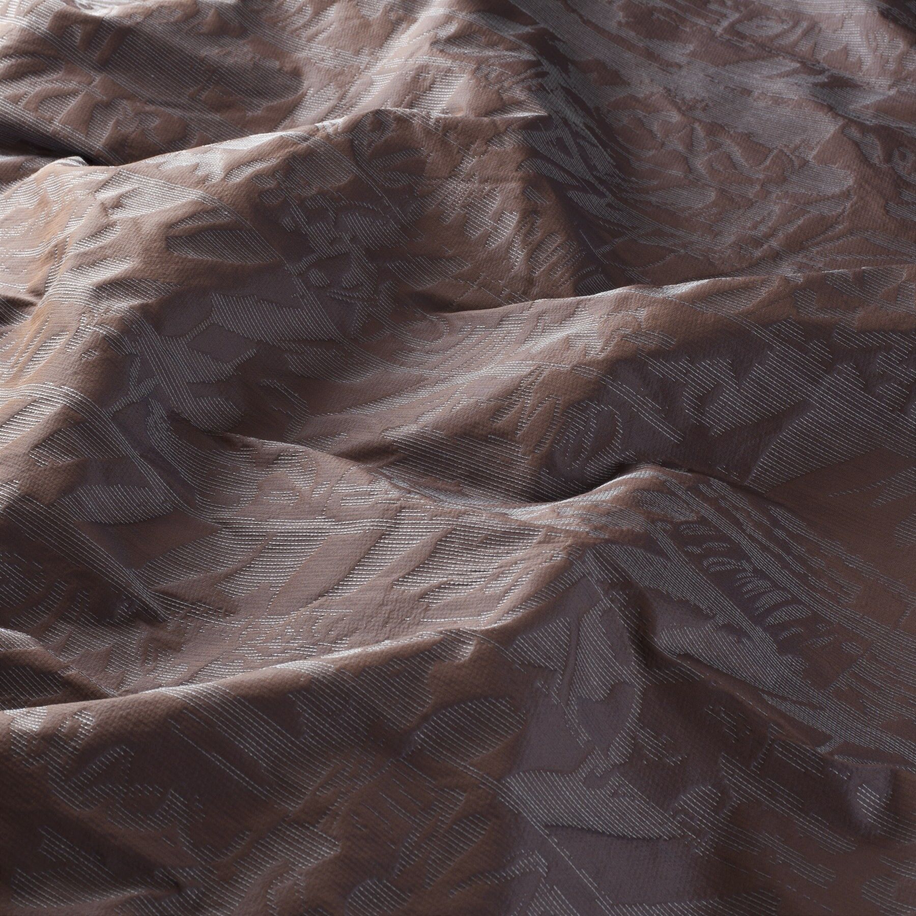 Ca1722 020 Botanical Heart Jab Vorhangstoff Meterware Gemustert Braun