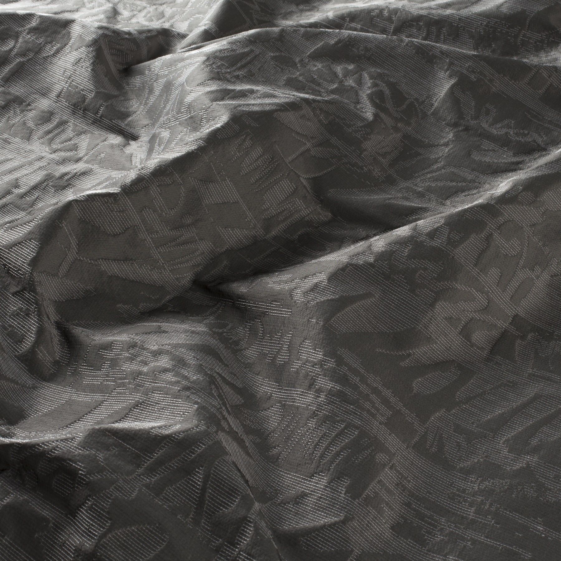 Ca1722 092 Botanical Heart Jab Vorhangstoff Meterware Gemustert Grau