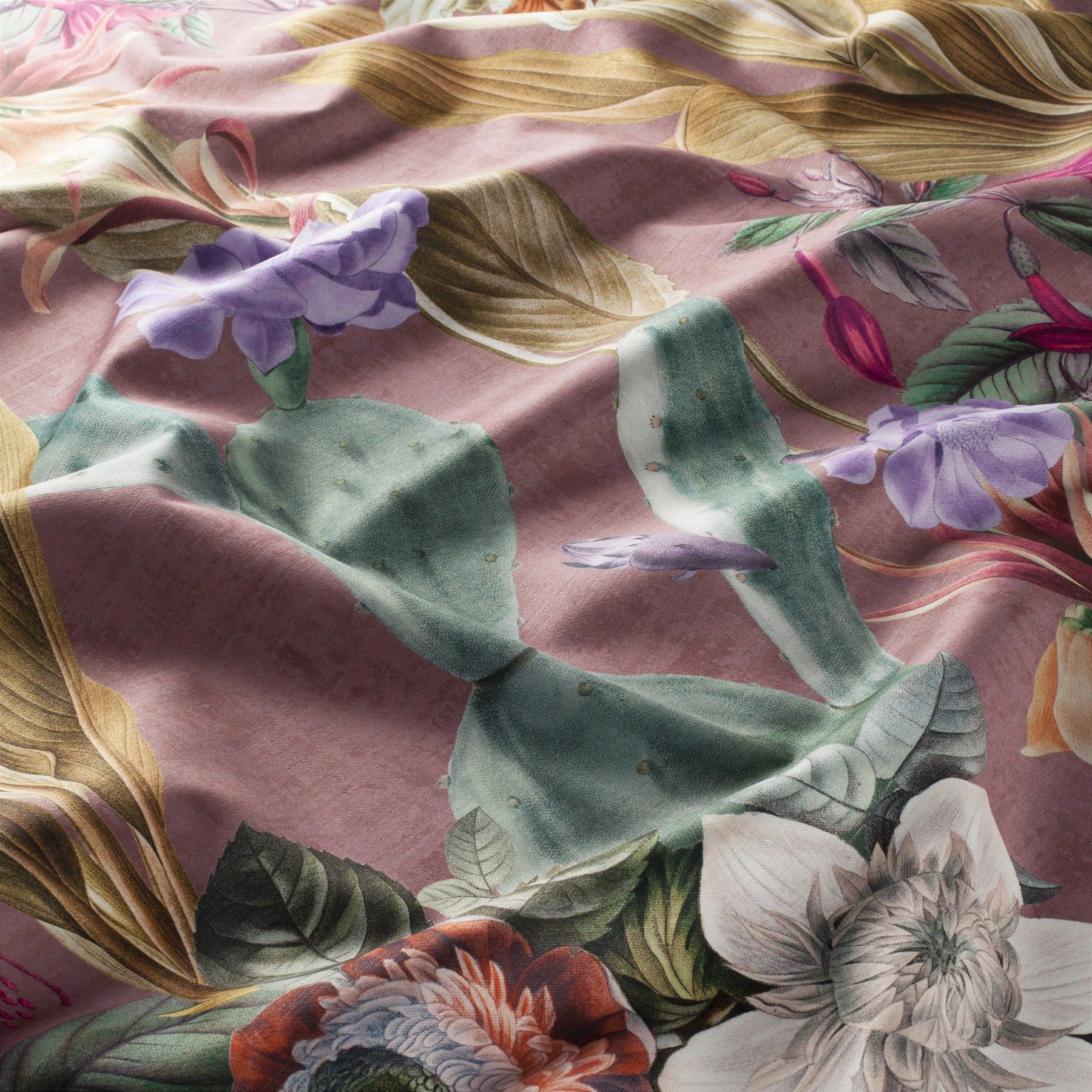 Ca1774 060 Cosmic Flowers Jab Vorhangstoff Meterware Mit Blumenmuster Rosa