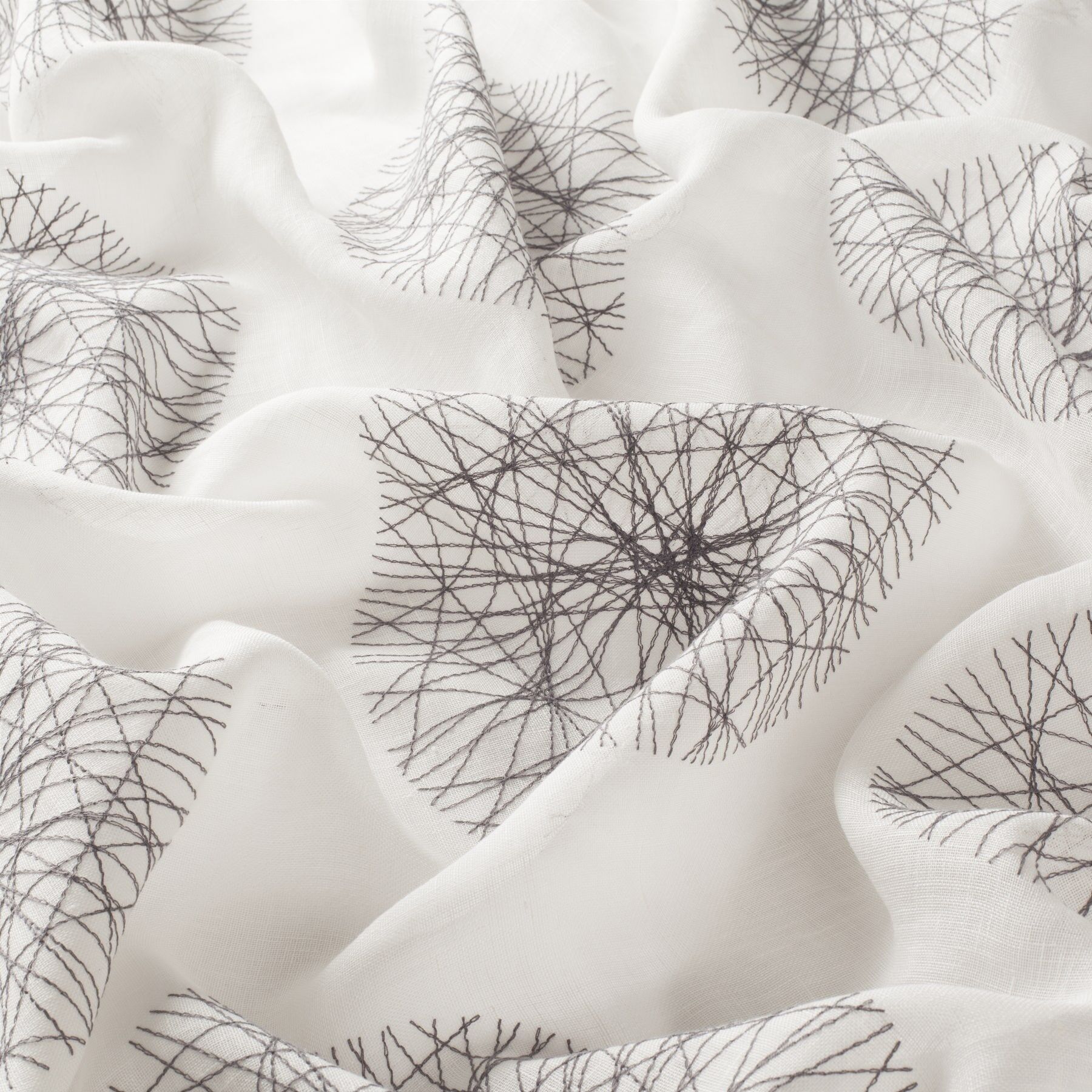 Ch2981 090 White Cocoon Jab Vorhangstoff Meterware Gemustert Weiss