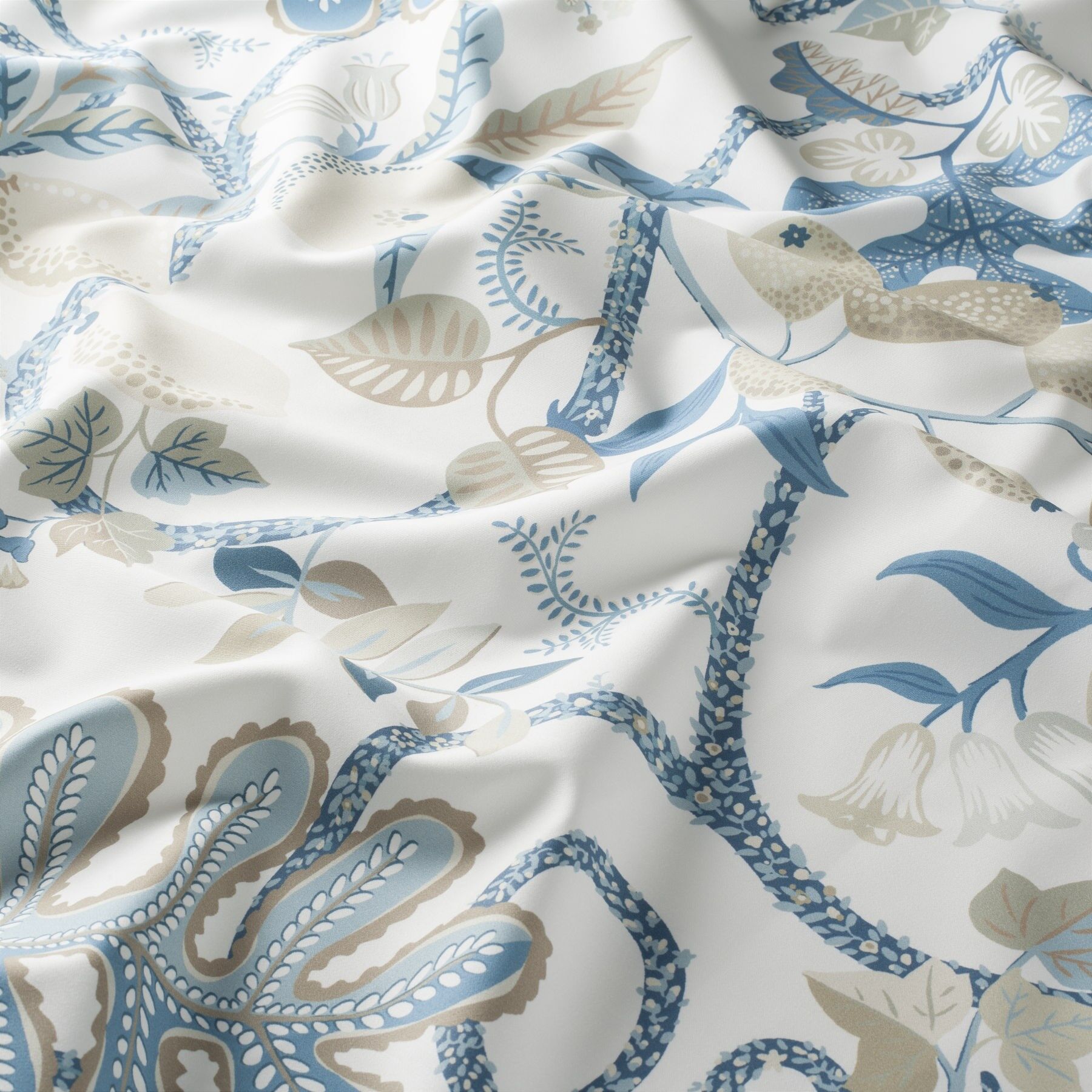 Gs1014 050 Martinique Jab Vorhangstoff Meterware Gemustert Blau