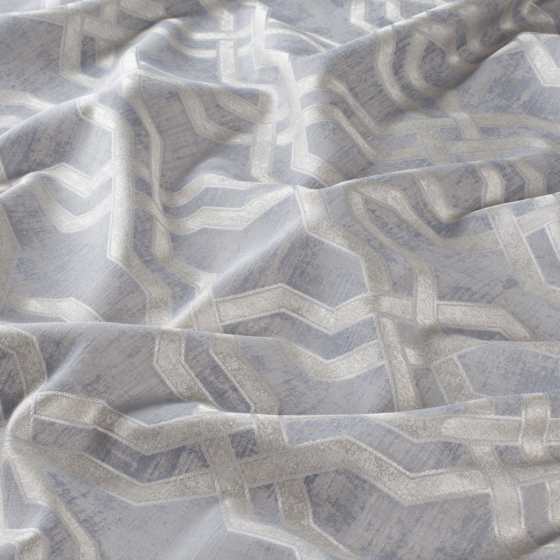 Ja7003 050 Marcato Jab Vorhangstoff Meterware Gemustert Blau