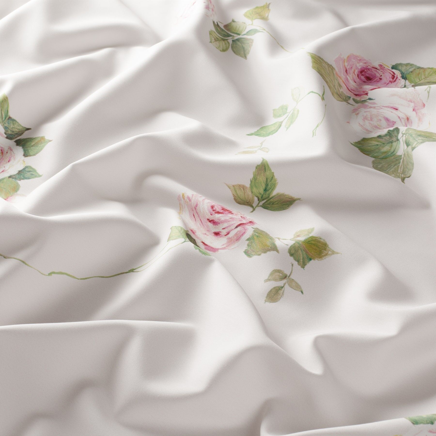 Ja8020 060 Romney Jab Vorhangstoff Meterware Mit Blumenmuster Creme Weiss Rosa