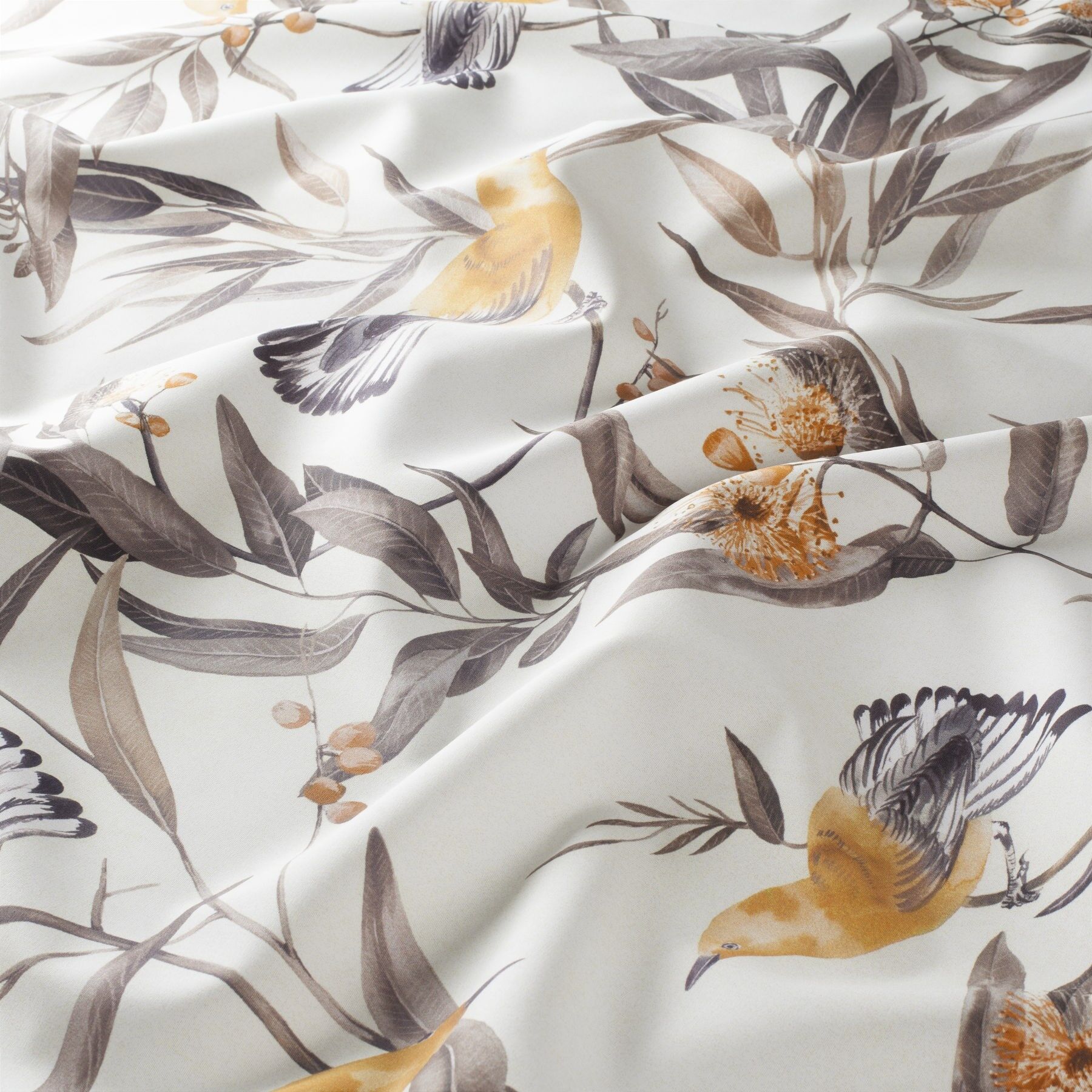 Ja8053 020 Greenery Jab Vorhangstoff Meterware Gemustert Weiss Braun Orange