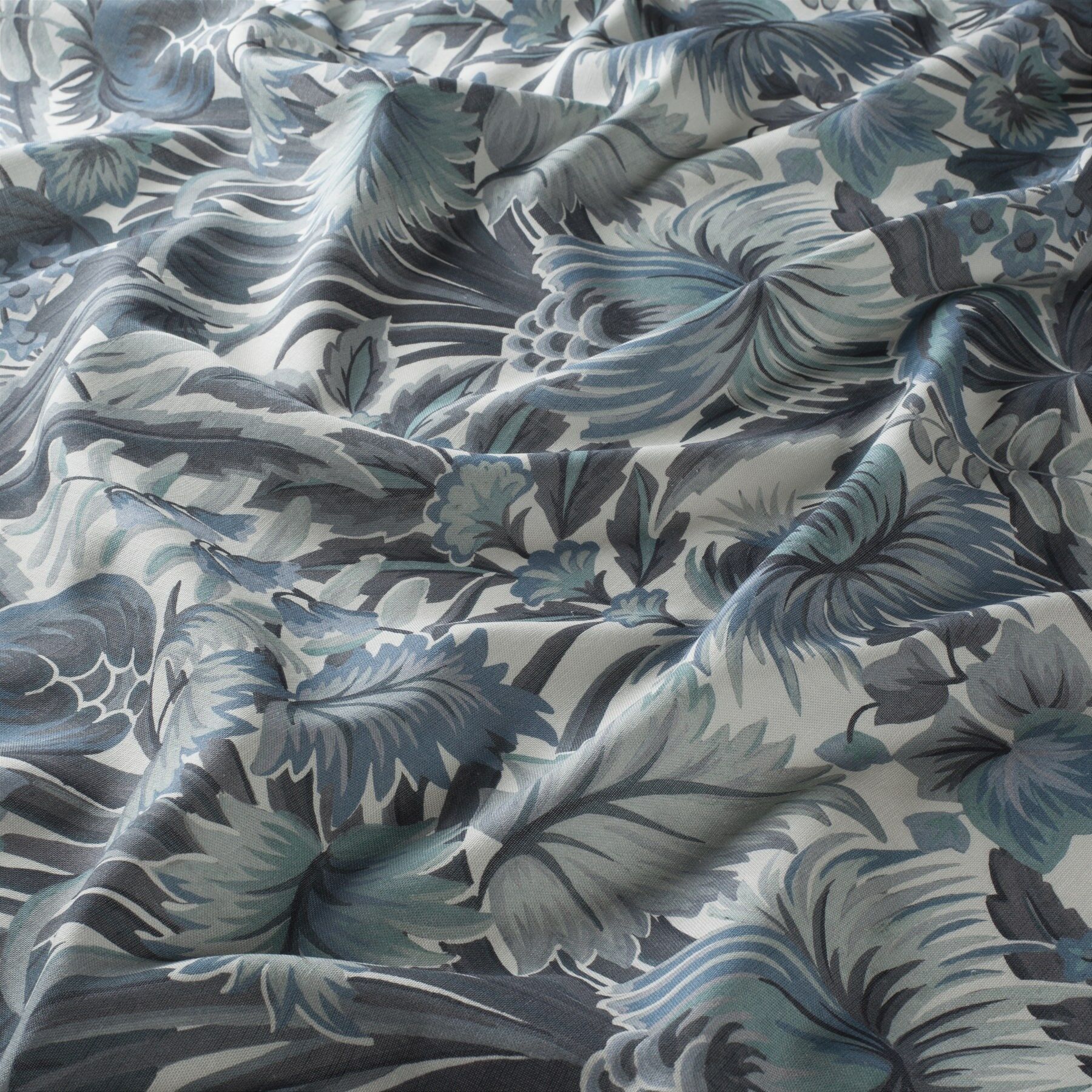 Ja8062 050 Exotico Jab Vorhangstoff Meterware Gemustert Blau