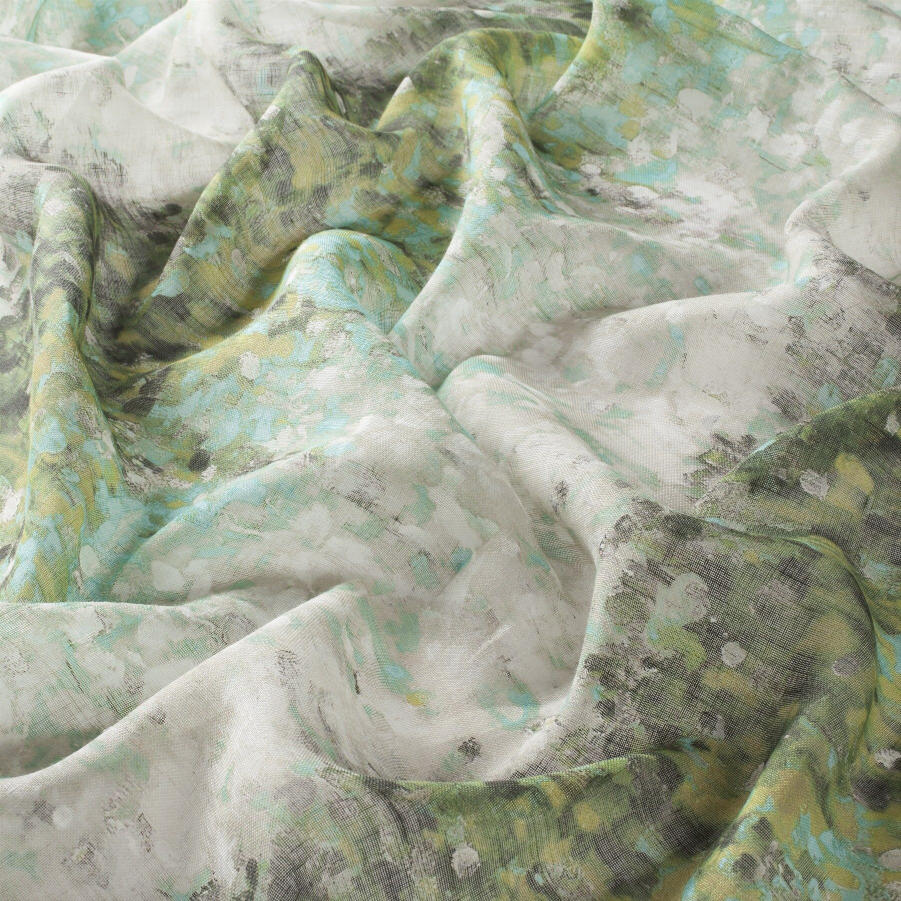 1 8879 030 Monet Jab Vorhangstoff Meterware Gemustert Gruen