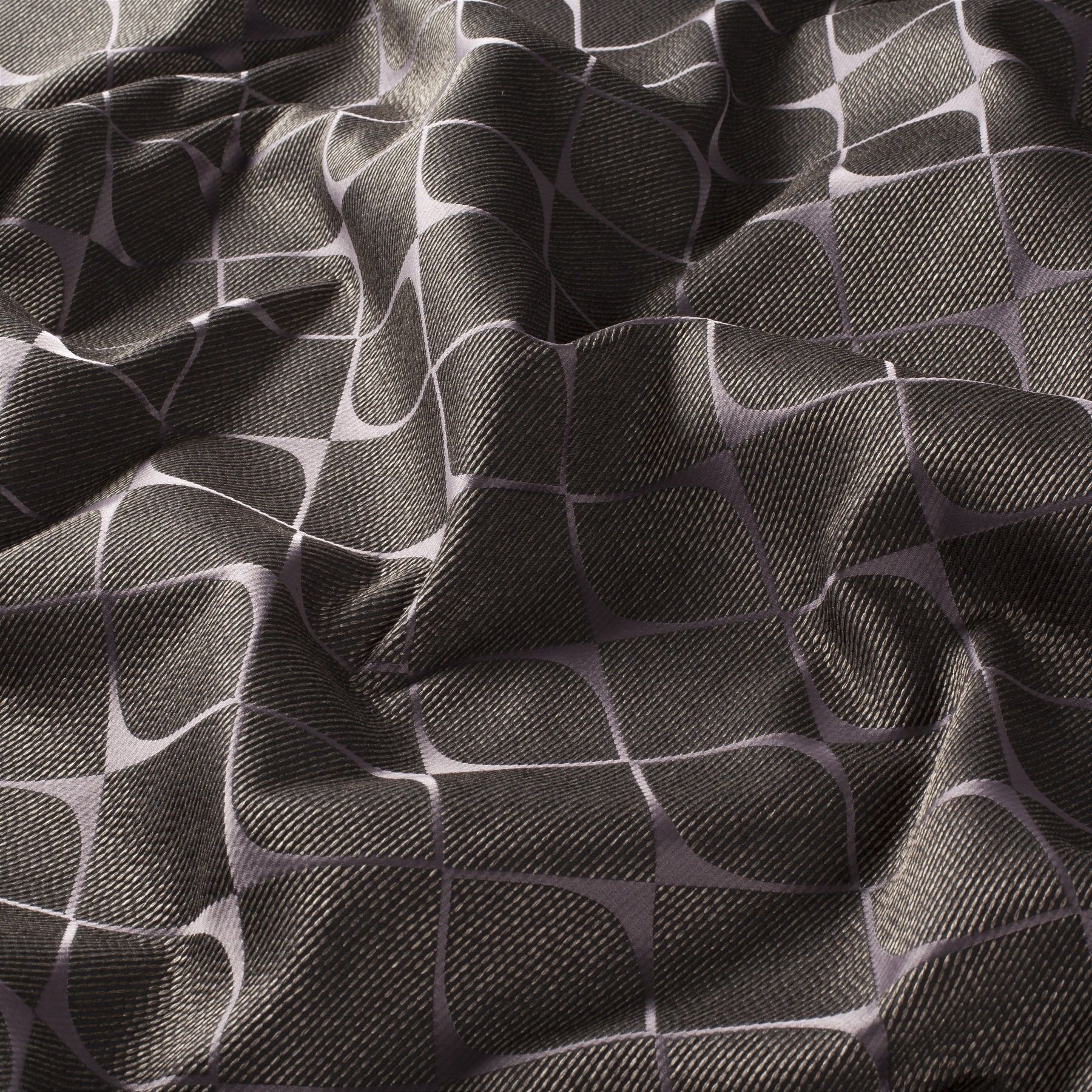 9 7814 080 Prisma Jab Vorhangstoff Meterware Gemustert Schwarz Grau