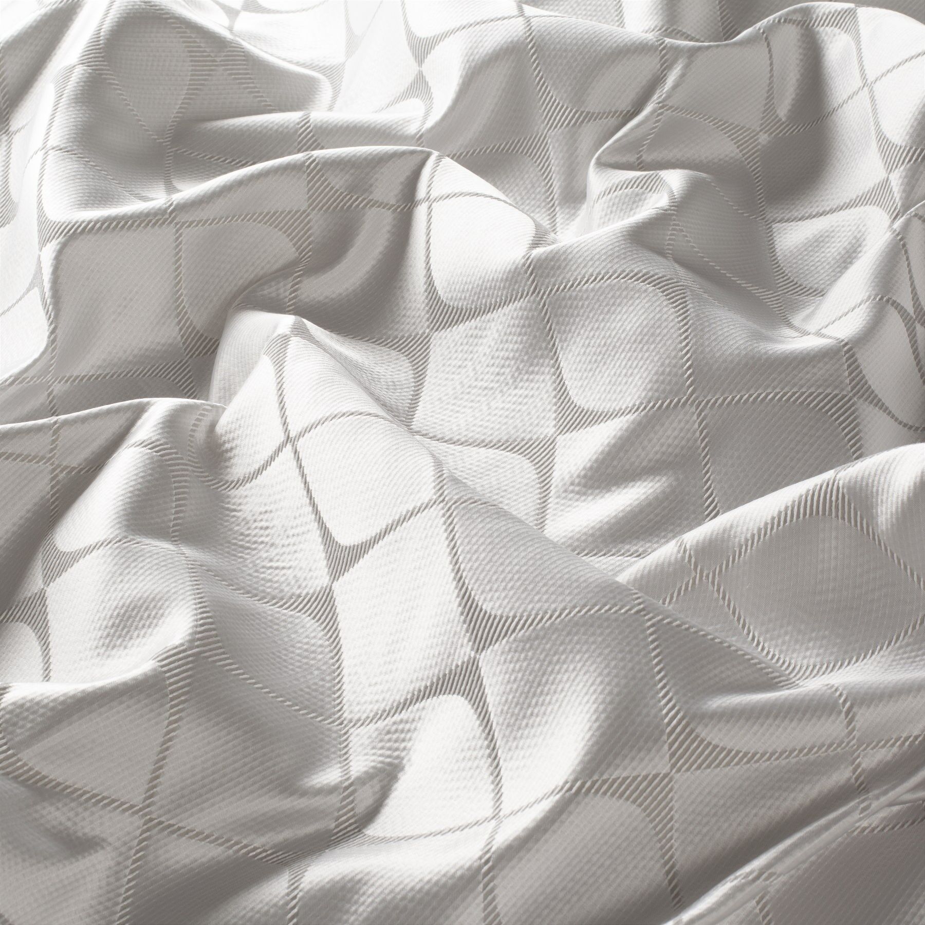 9 7814 090 Prisma Jab Vorhangstoff Meterware Gemustert Weiss Grau