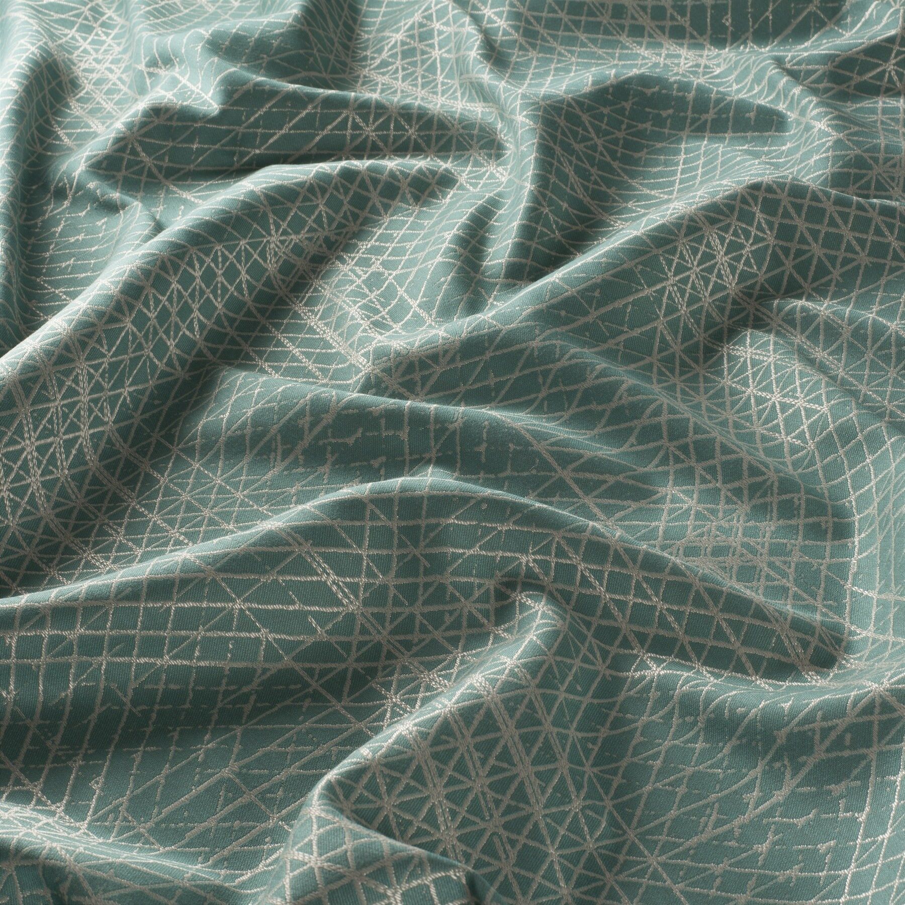 9 7924 081 Ice Crystal Jab Vorhangstoff Meterware Gemustert Tuerkis