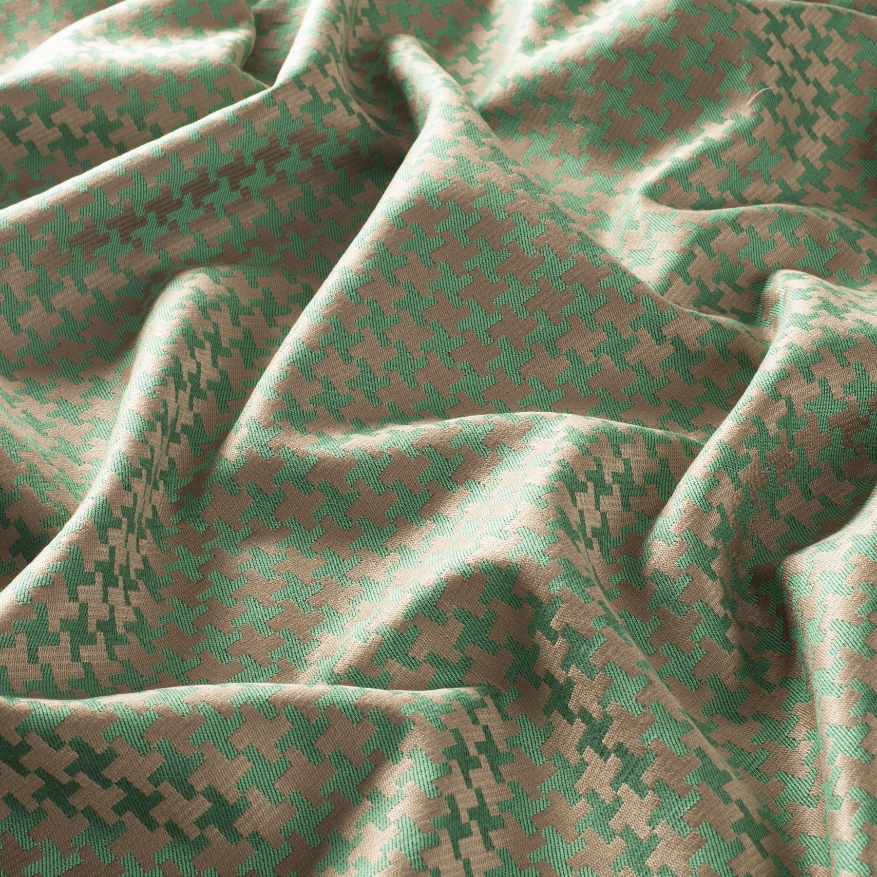 Ca1458 033 Allusione Jab Vorhangstoff Meterware Gemustert Gruen