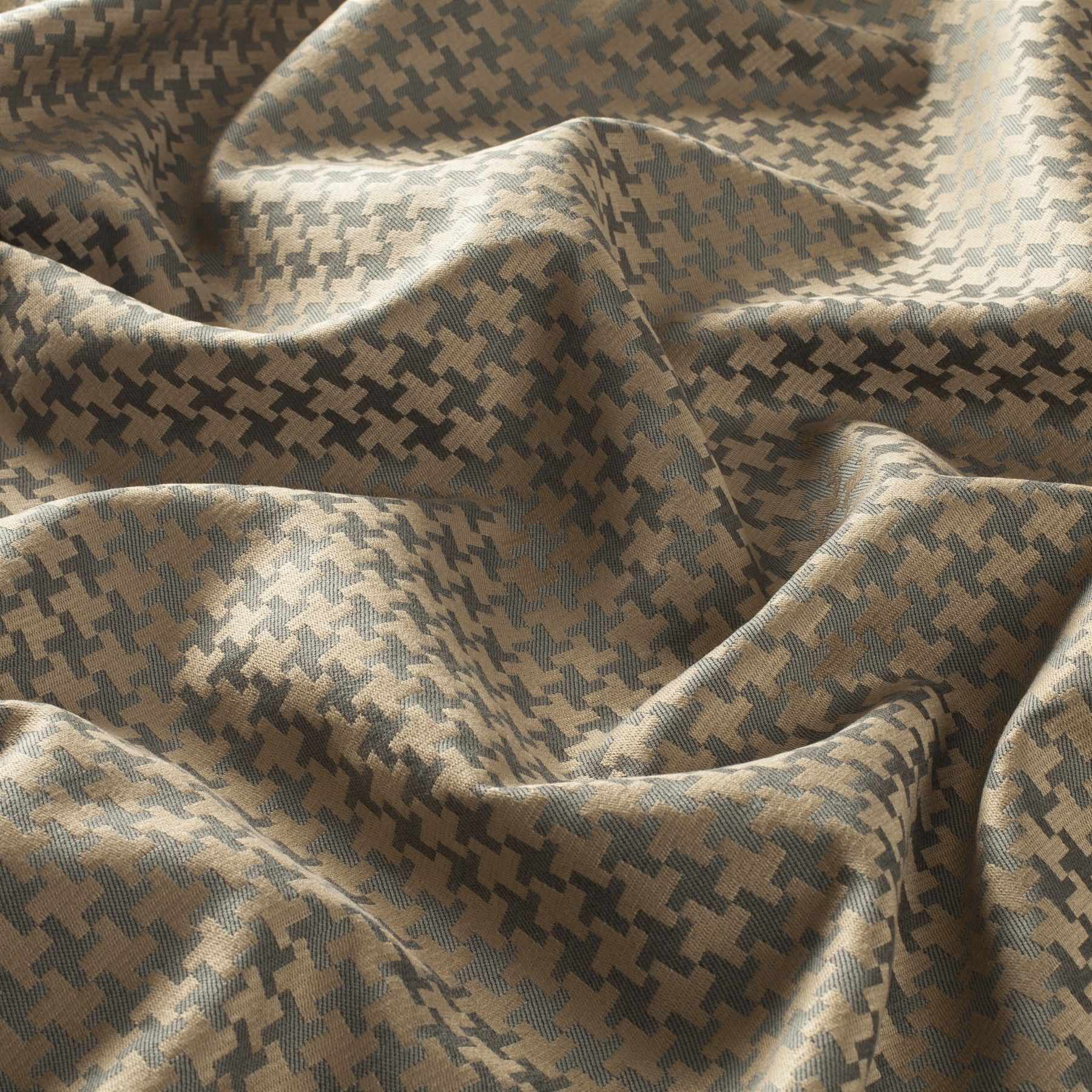 Ca1458 095 Allusione Jab Vorhangstoff Meterware Gemustert Braun Grau