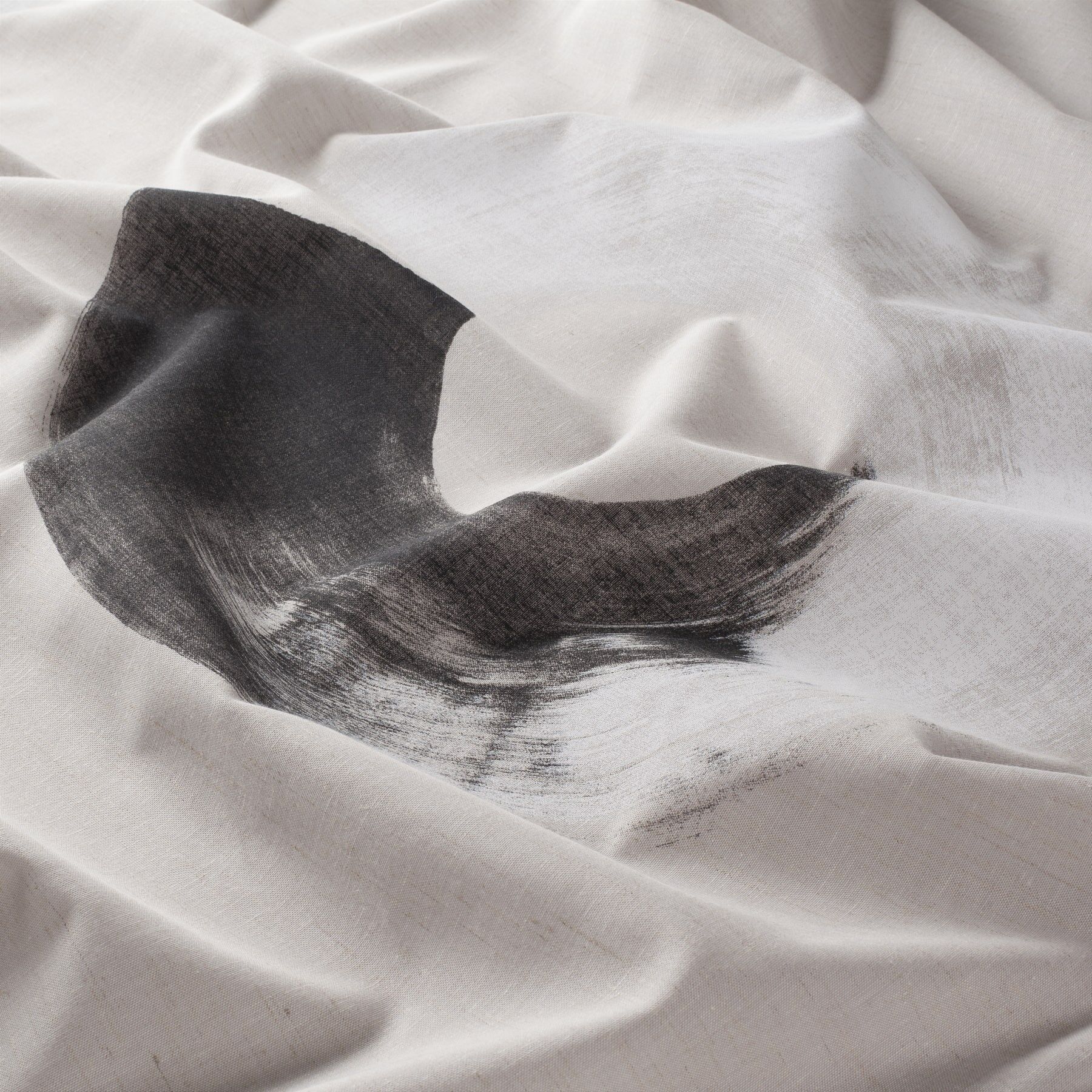 1 8916 099 Out Of Round Jab Vorhangstoff Meterware Gemustert Schwarz Weiss Grau