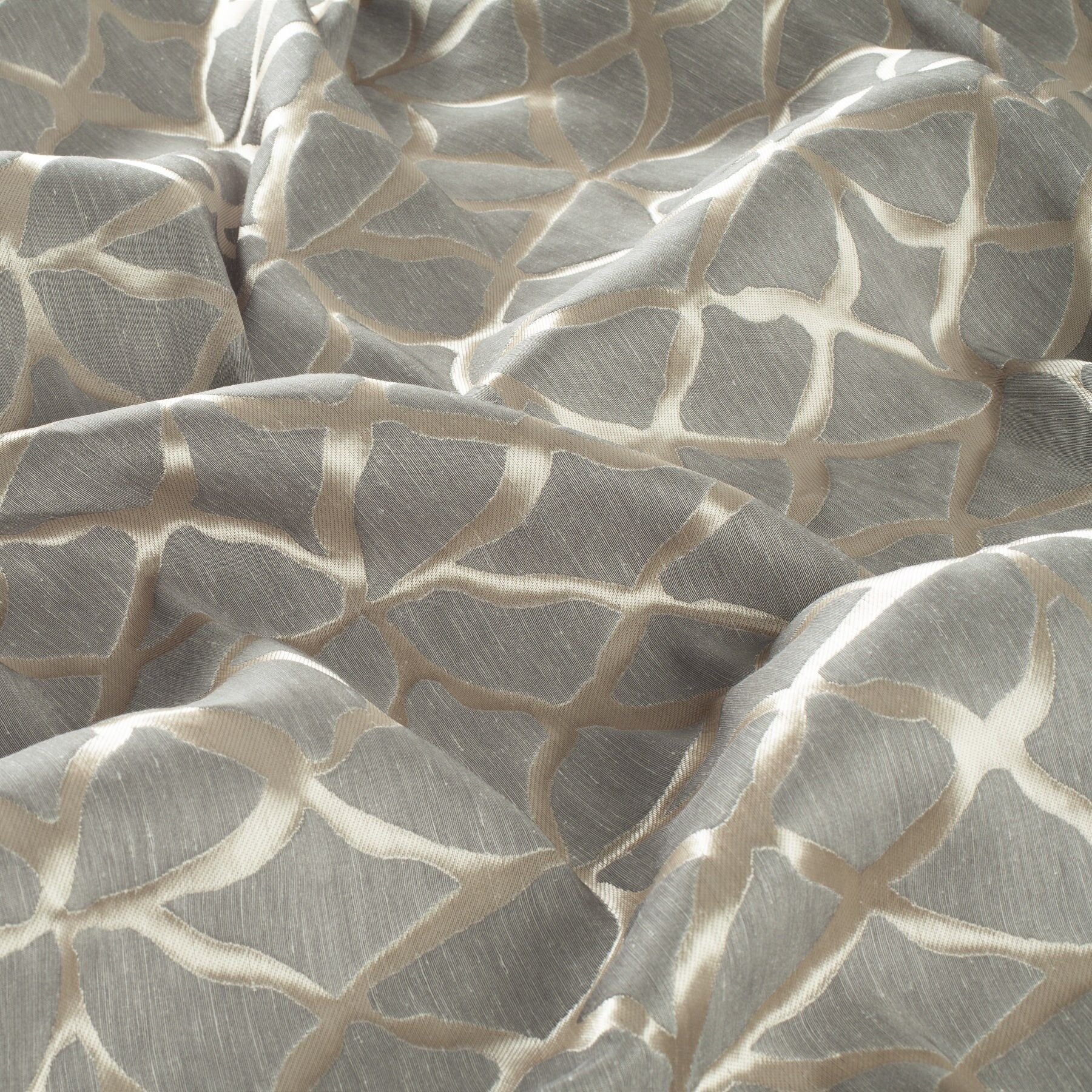 8 1869 091 Verdi Jab Vorhangstoff Meterware Gemustert Grau