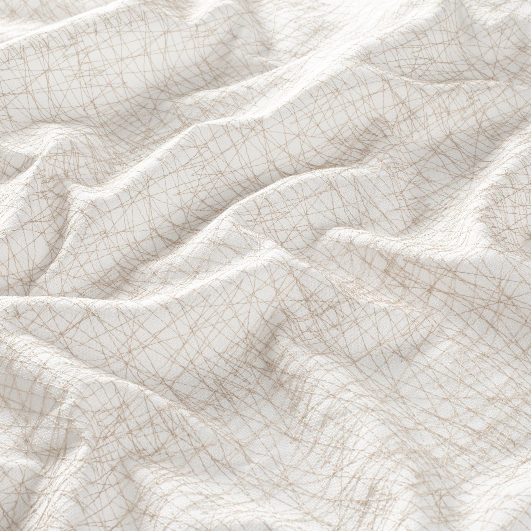 8 1906 020 Web Jab Vorhangstoff Meterware Gemustert Weiss Braun