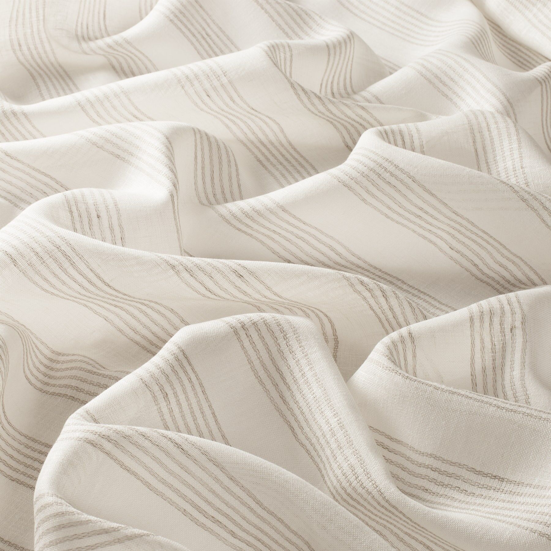 9 7647 070 Tereza Jab Vorhangstoff Meterware Gestreift Beige