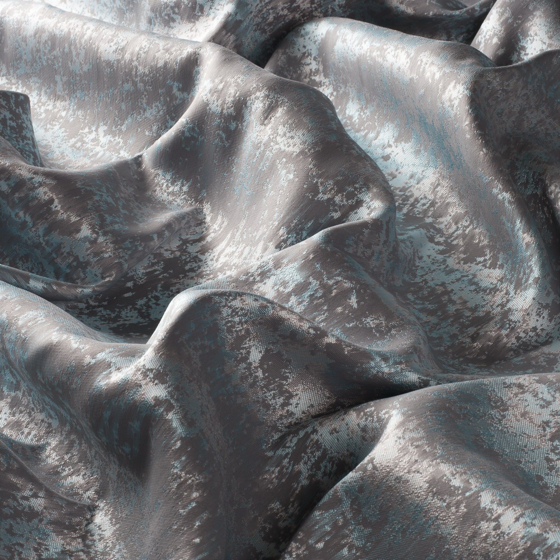 9 7731 080 Salemi Jab Vorhangstoff Meterware Gemustert Tuerkis Grau