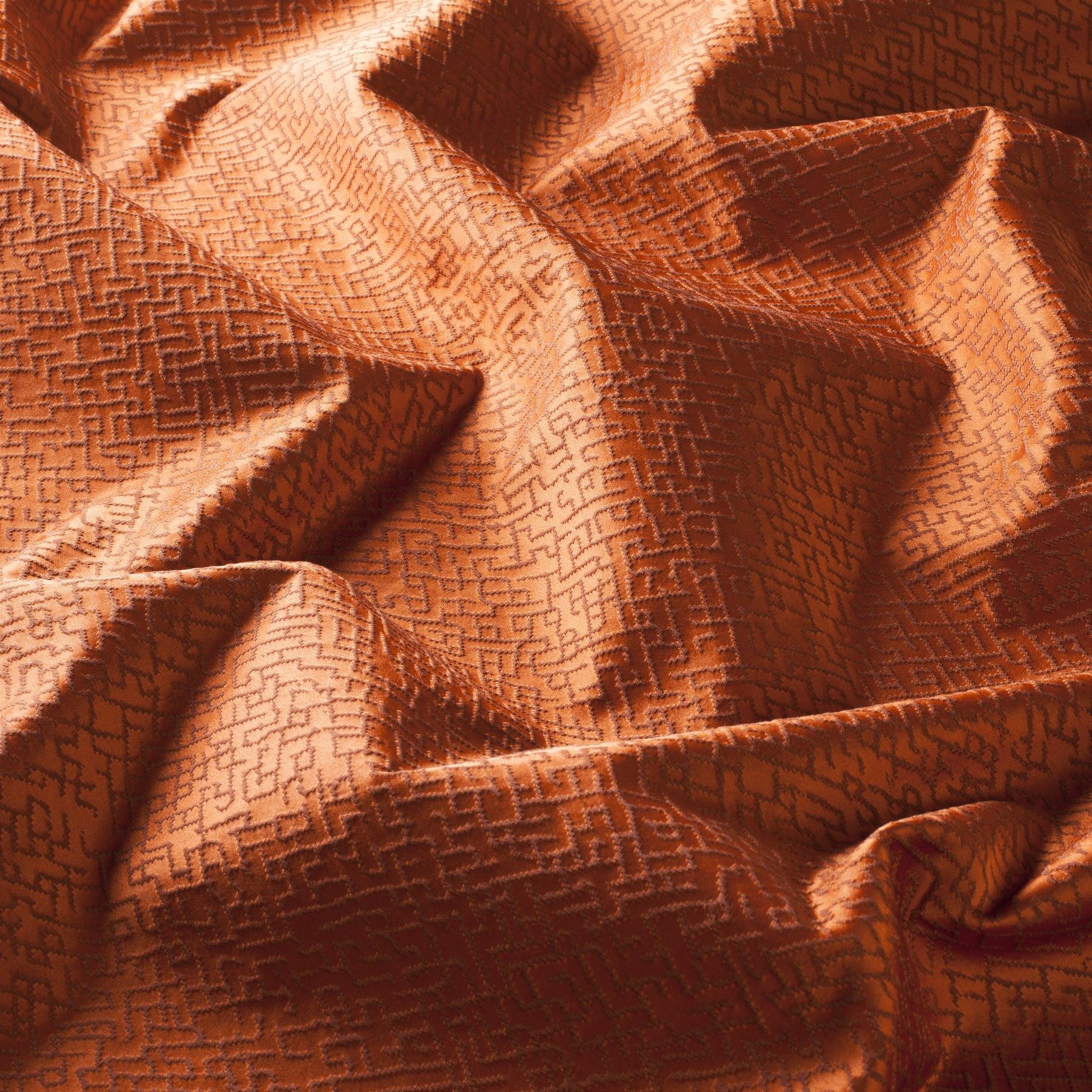 9 7797 060 Nador Jab Vorhangstoff Meterware Gemustert Orange