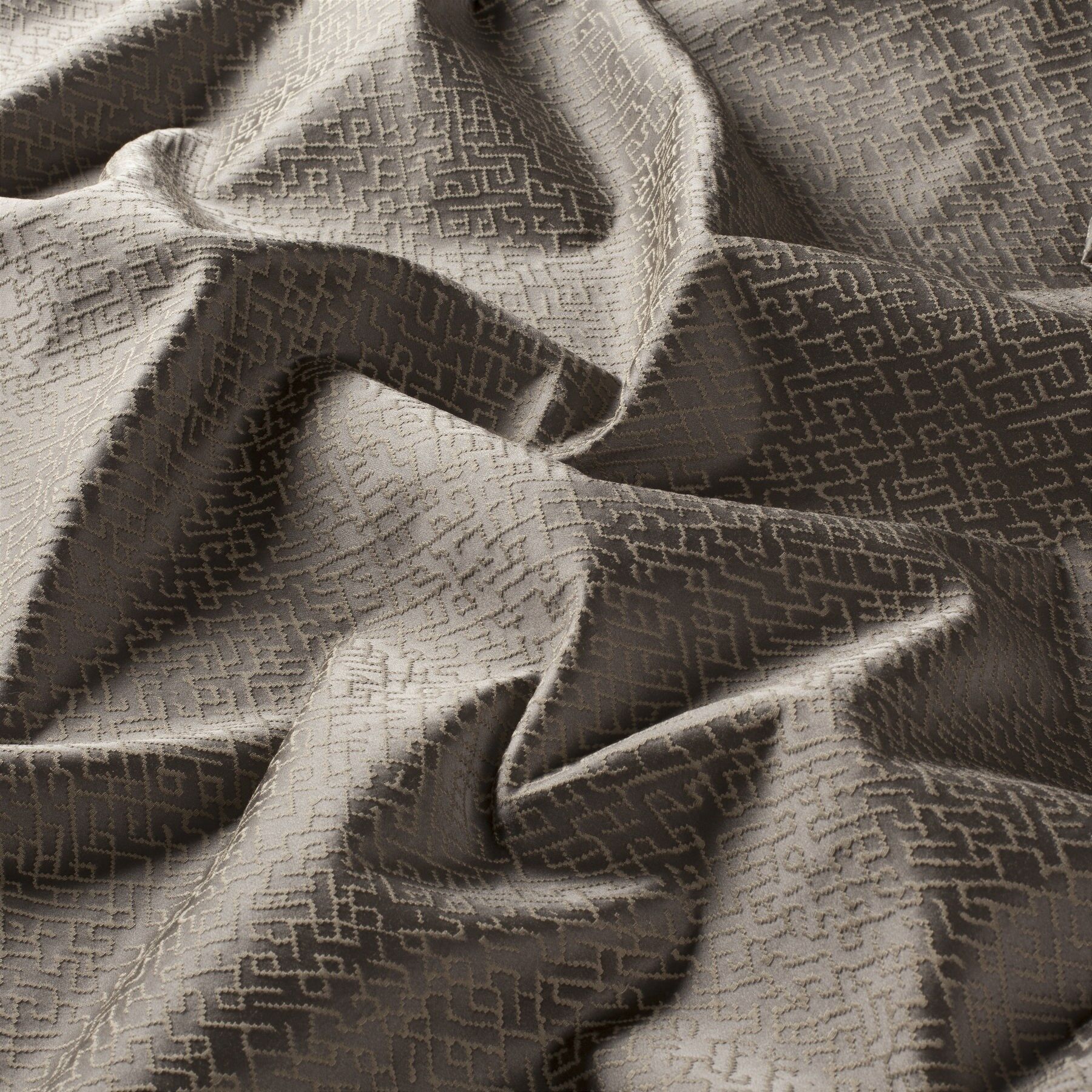 9 7797 091 Nador Jab Vorhangstoff Meterware Gemustert Braun