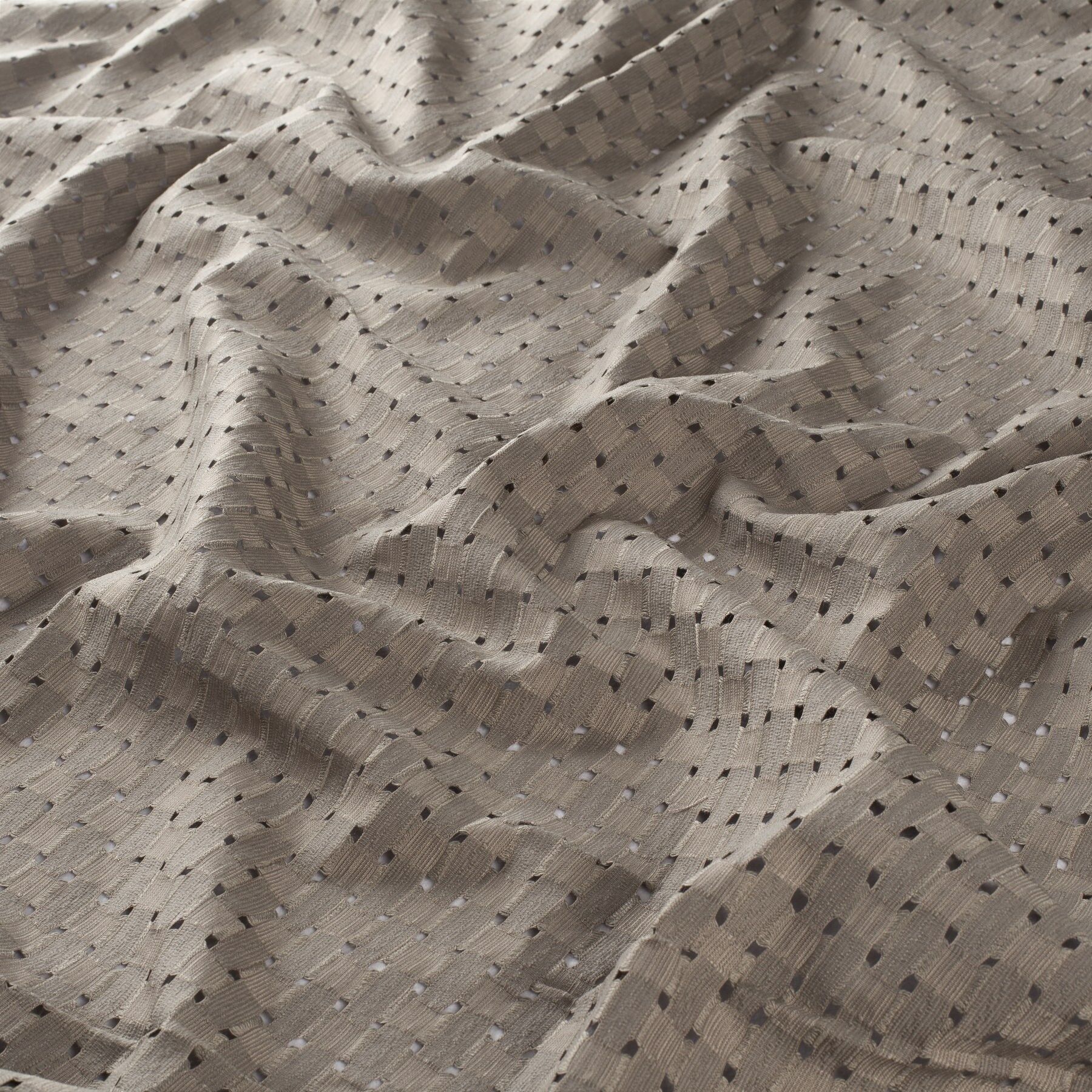 Ca1597 020 Go Ahead Jab Vorhangstoff Meterware Gemustert Braun