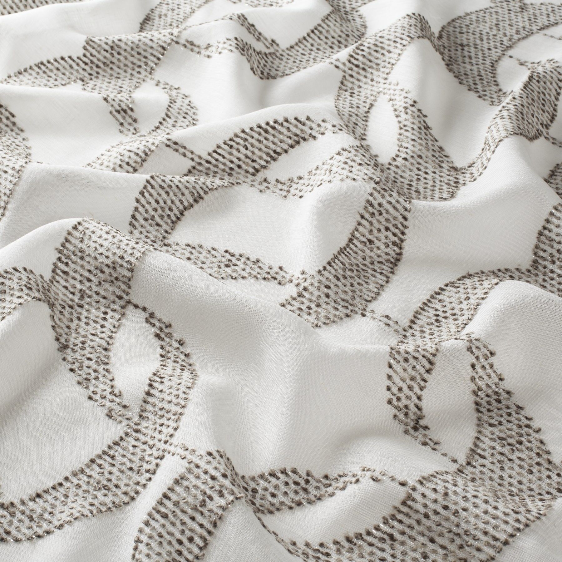 Ca1704 020 Unchain My Heart Jab Vorhangstoff Meterware Gemustert Creme Weiss Braun