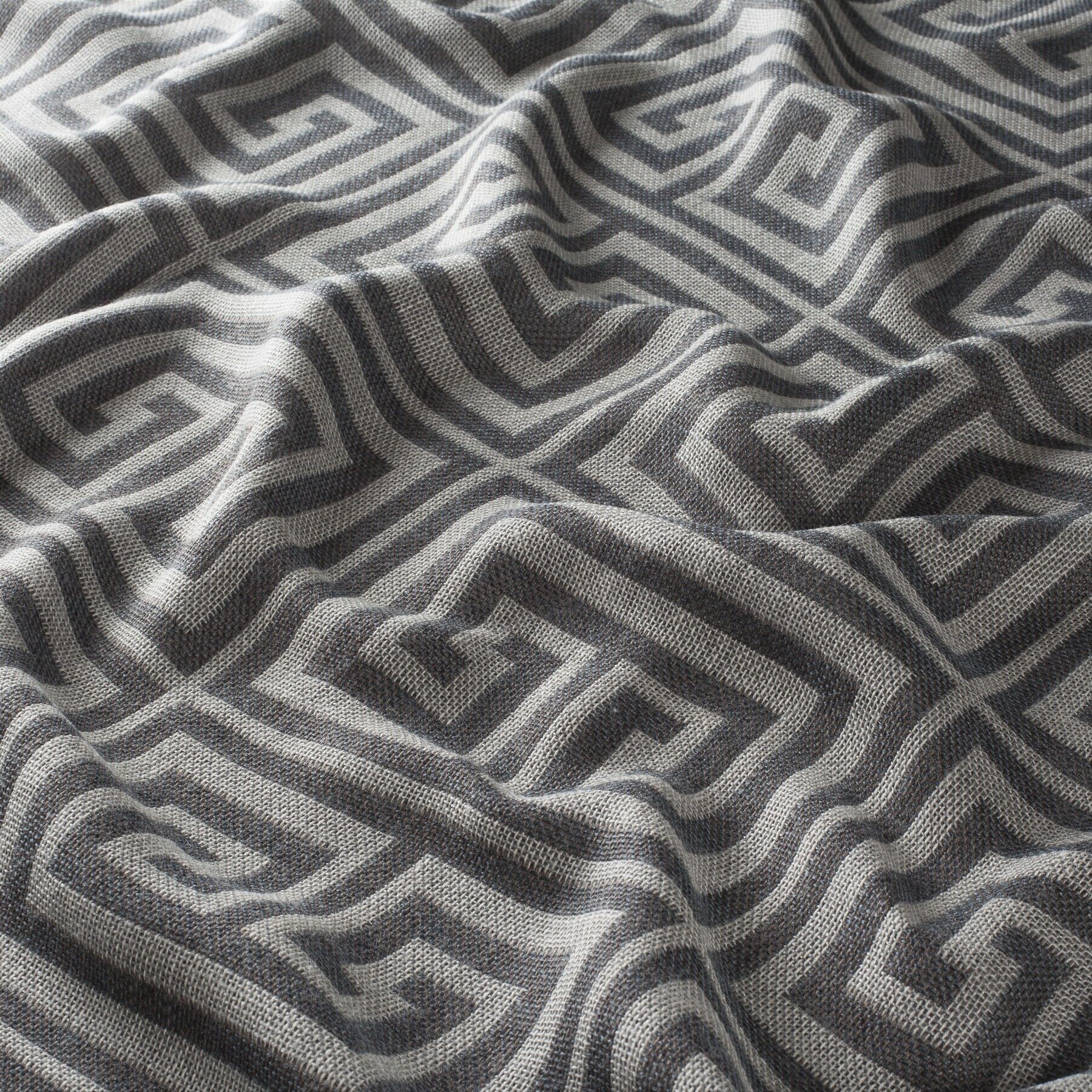 Ca1735 050 Rising Sun Jab Vorhangstoff Meterware Gemustert Blau Grau