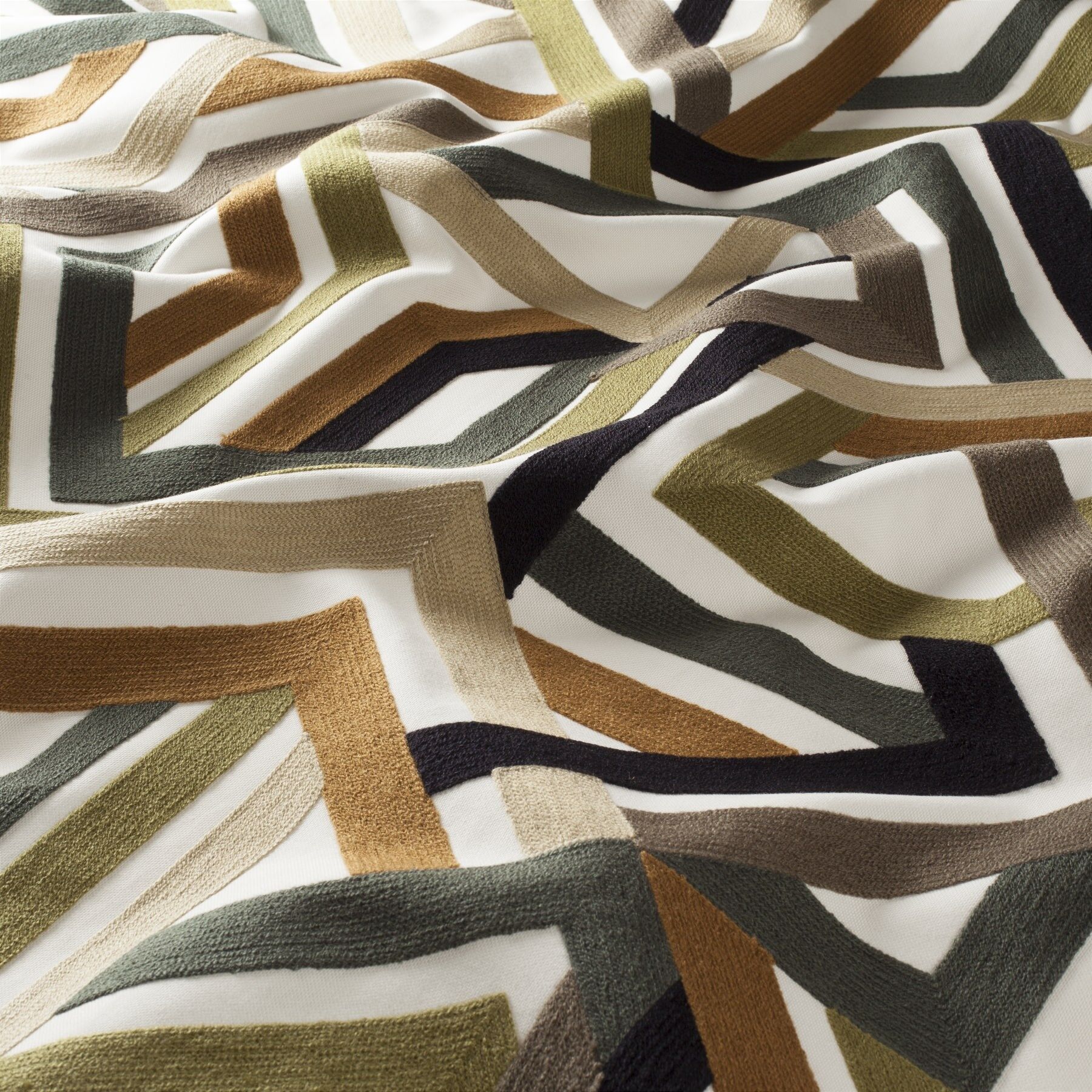 Ca1795 020 Edge Of Heaven Jab Vorhangstoff Meterware Gemustert Braun Gruen