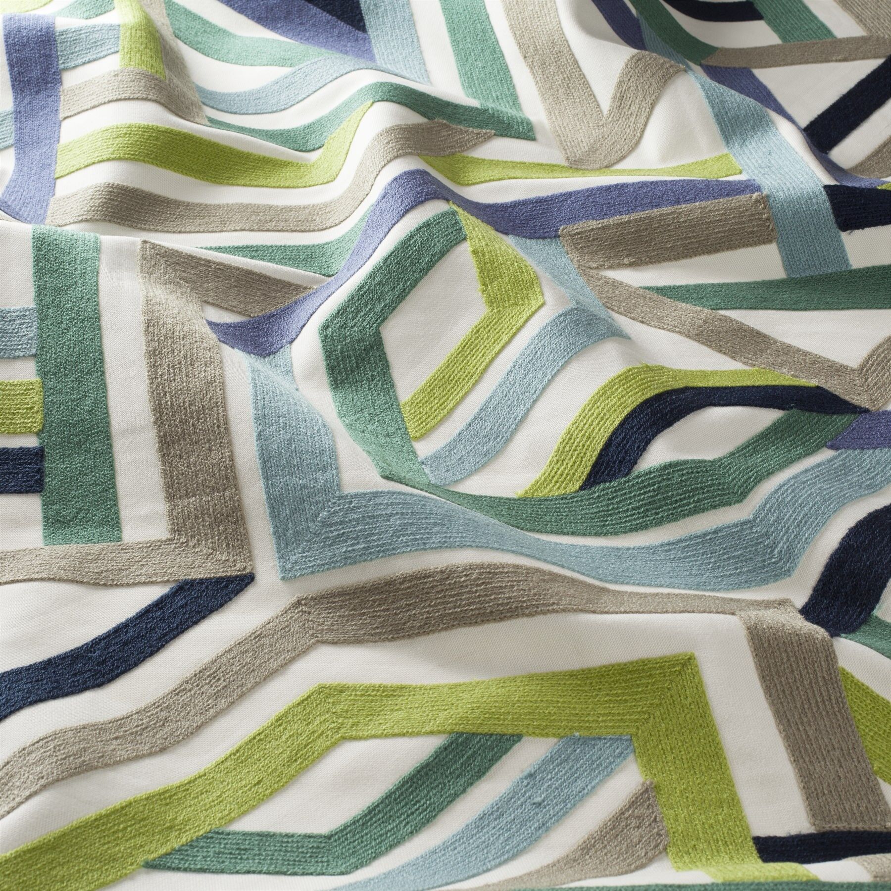 Ca1795 050 Edge Of Heaven Jab Vorhangstoff Meterware Gemustert Blau Gruen