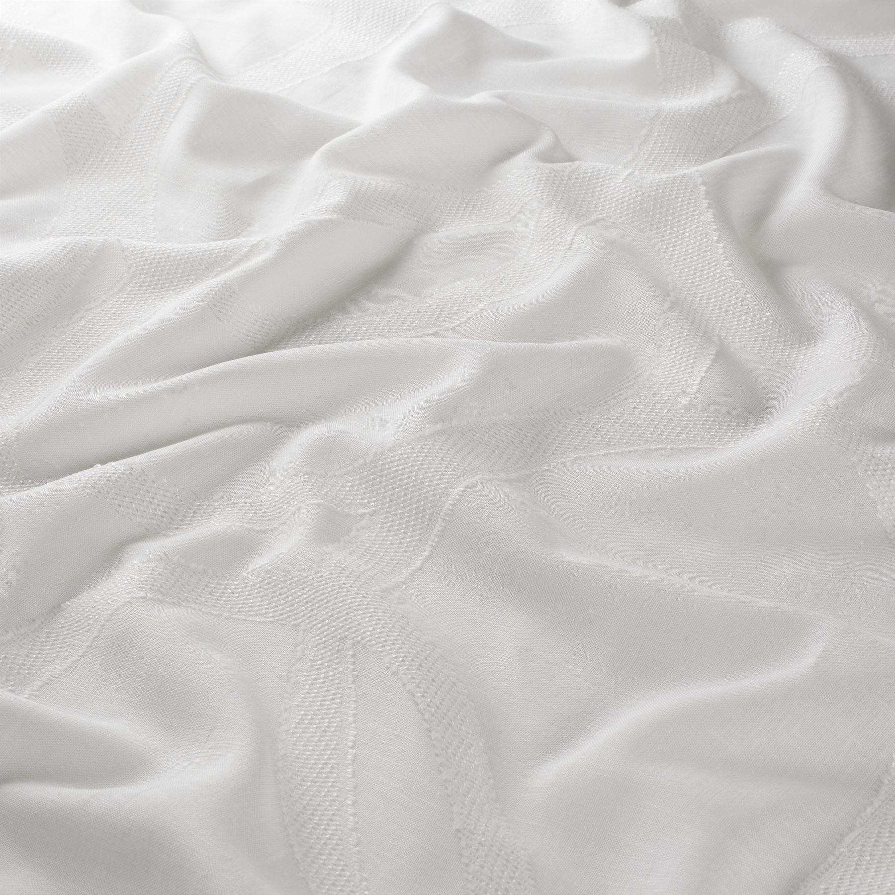 Ch3202 070 Lovers Rock Jab Vorhangstoff Meterware Gemustert Weiss