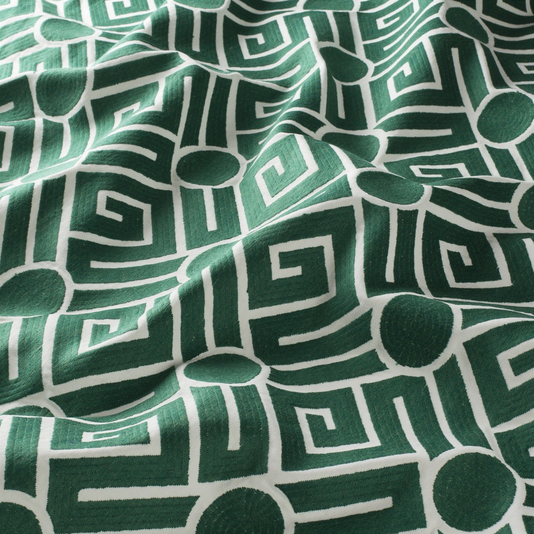 Ch3232 031 Only U Jab Vorhangstoff Meterware Gemustert Gruen