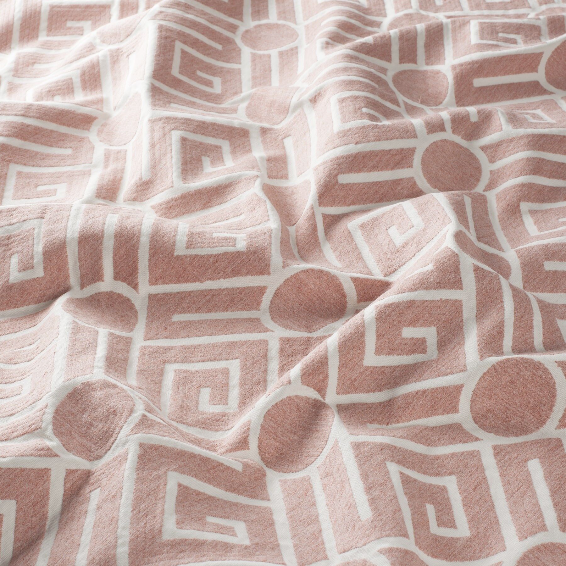 Ch3232 060 Only U Jab Vorhangstoff Meterware Gemustert Rosa