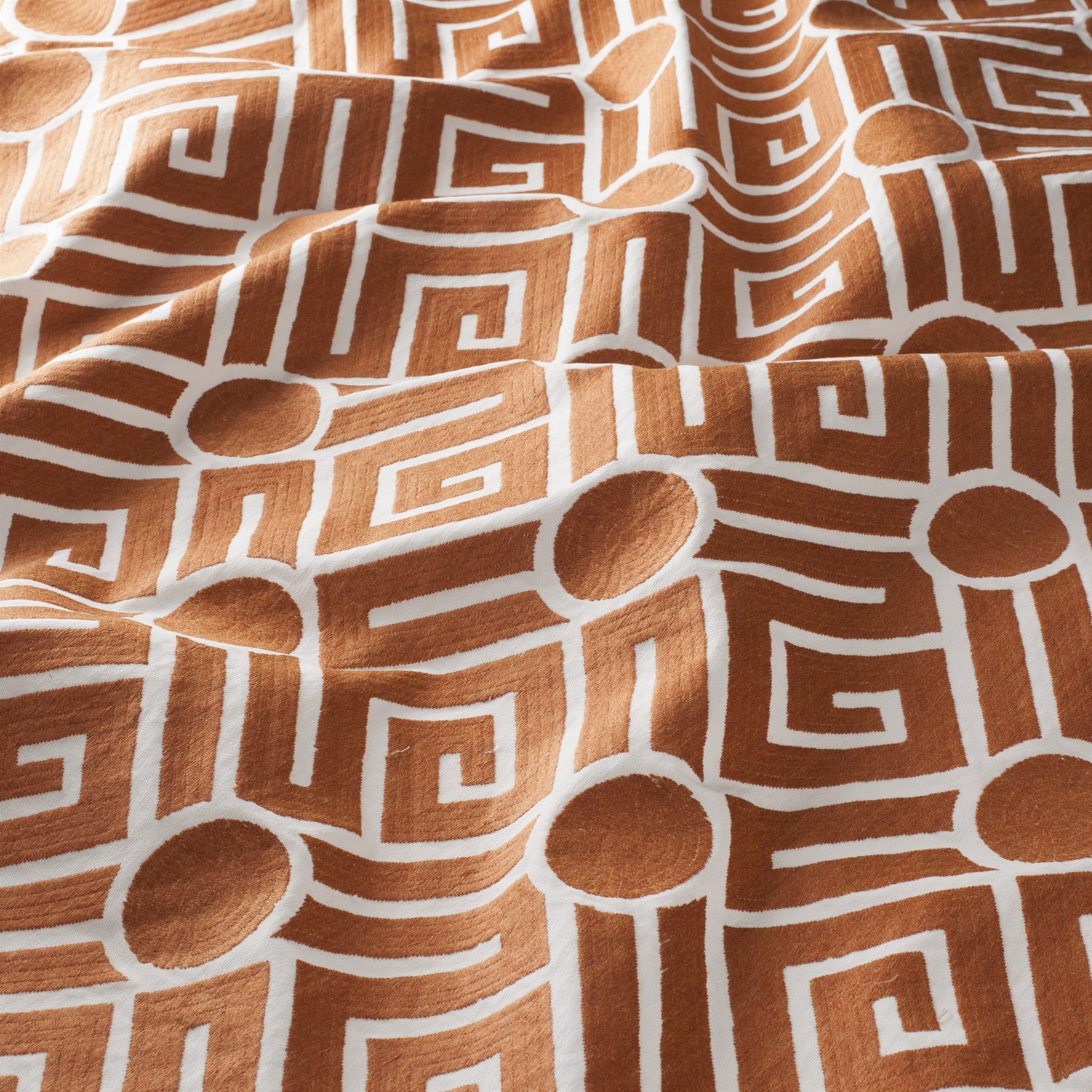 Ch3232 061 Only U Jab Vorhangstoff Meterware Gemustert Orange