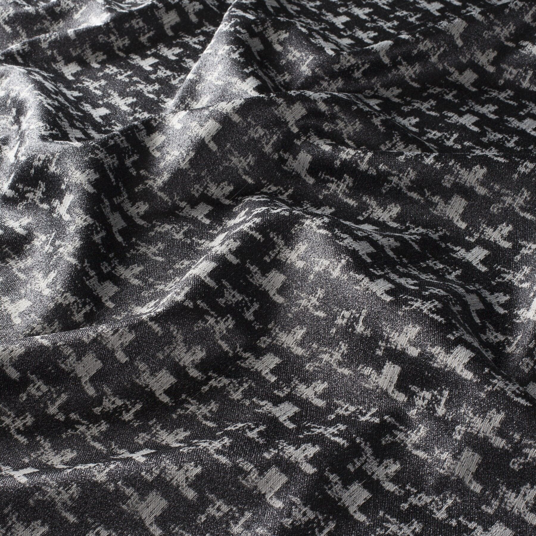 Ja7009 091 Concarneau Jab Vorhangstoff Meterware Gemustert Grau Schwarz