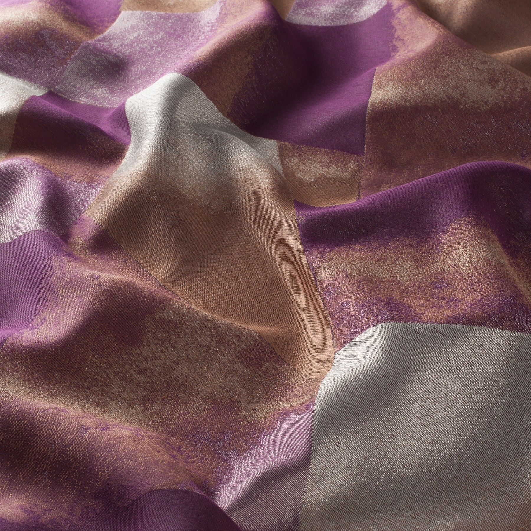 Ja7058 060 Glassy Jab Vorhangstoff Meterware Gemustert Orange Rosa