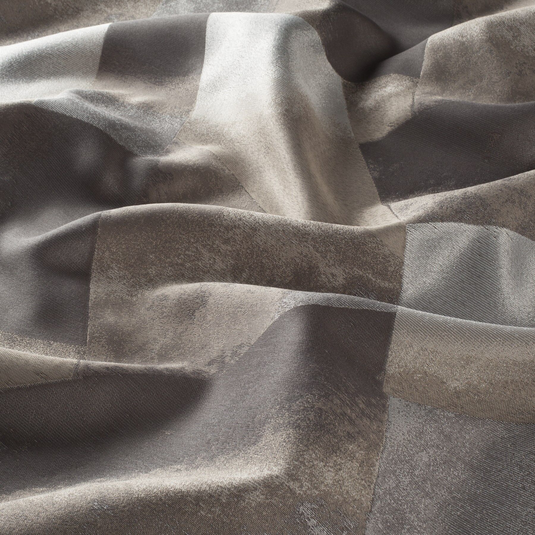 Ja7058 091 Glassy Jab Vorhangstoff Meterware Gemustert Braun