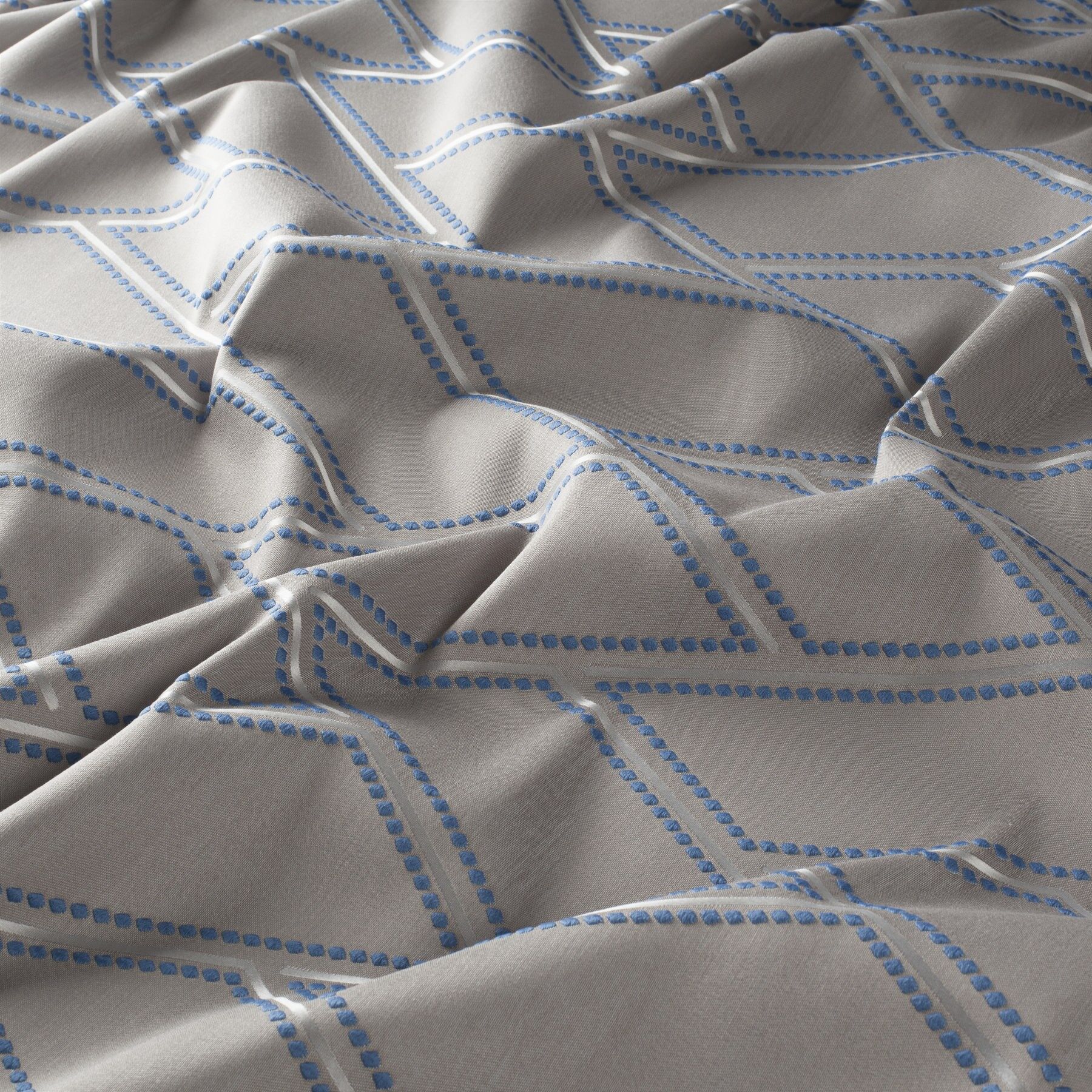 Ja7068 050 Solice Jab Vorhangstoff Meterware Gemustert Blau